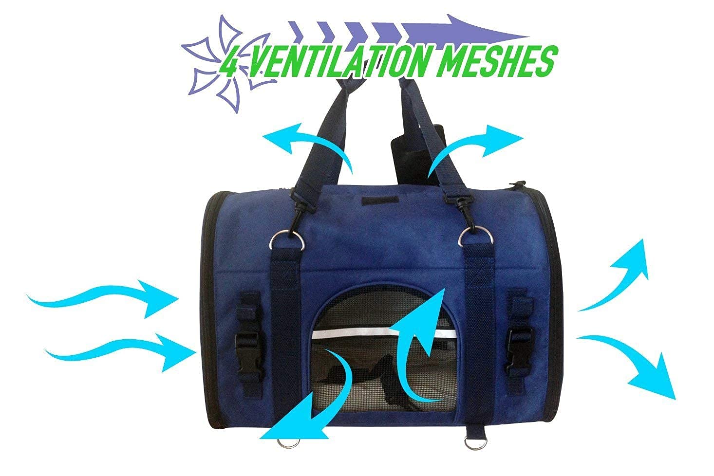 6-In-1 Sturdy Pet Carrier Backpack, Front Pack, Shoulder Bag, Pet Hand Bag, Car Seat Crate, Soft-Sided Pet Carrier, Small Dog & Cat Travel Carrier, Size Large For Pets 18-21” Long, By Natuvalle.