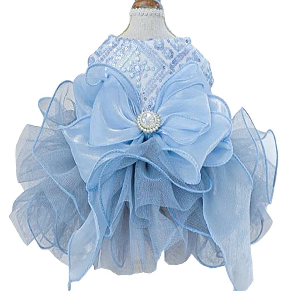 Aniac Blue Cat Wedding Dress With D-Ring And Bow Dog Wedding Outfit Formal Puppy Clothes For Girl Small Dog Luxury Pet Party Dre