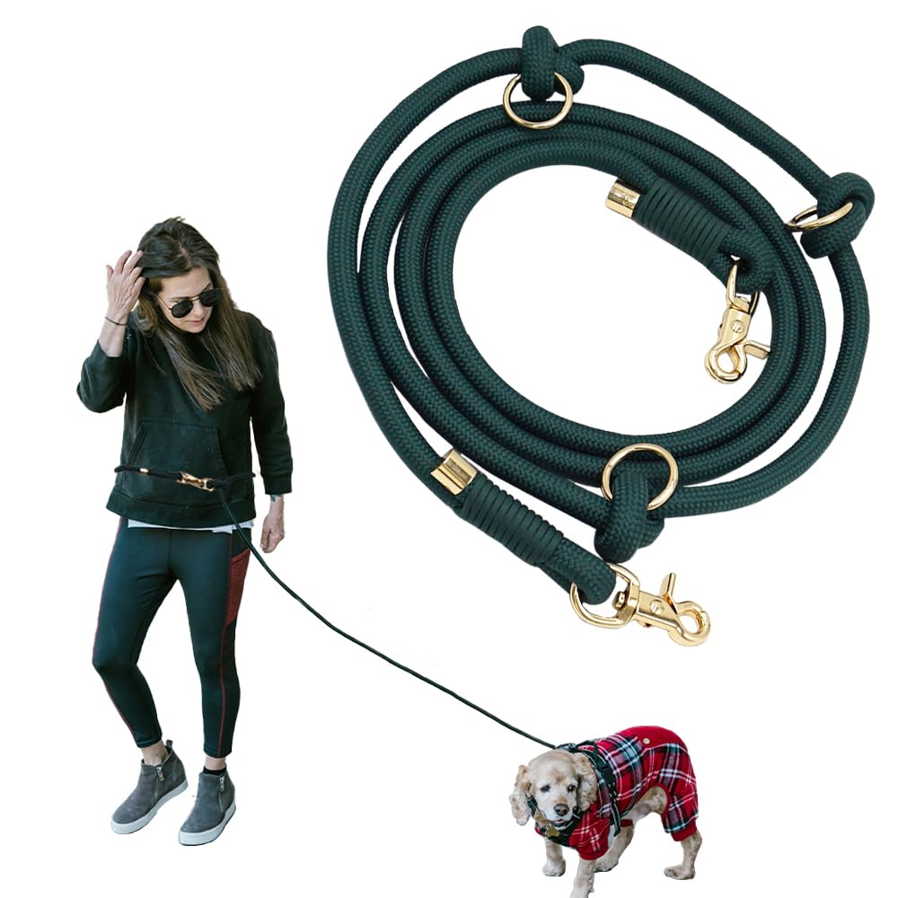 Leleteil Hands Free Dog Leash,Waist Leash For Dog Walking,Slip Leads For Dogs(Forest Green)