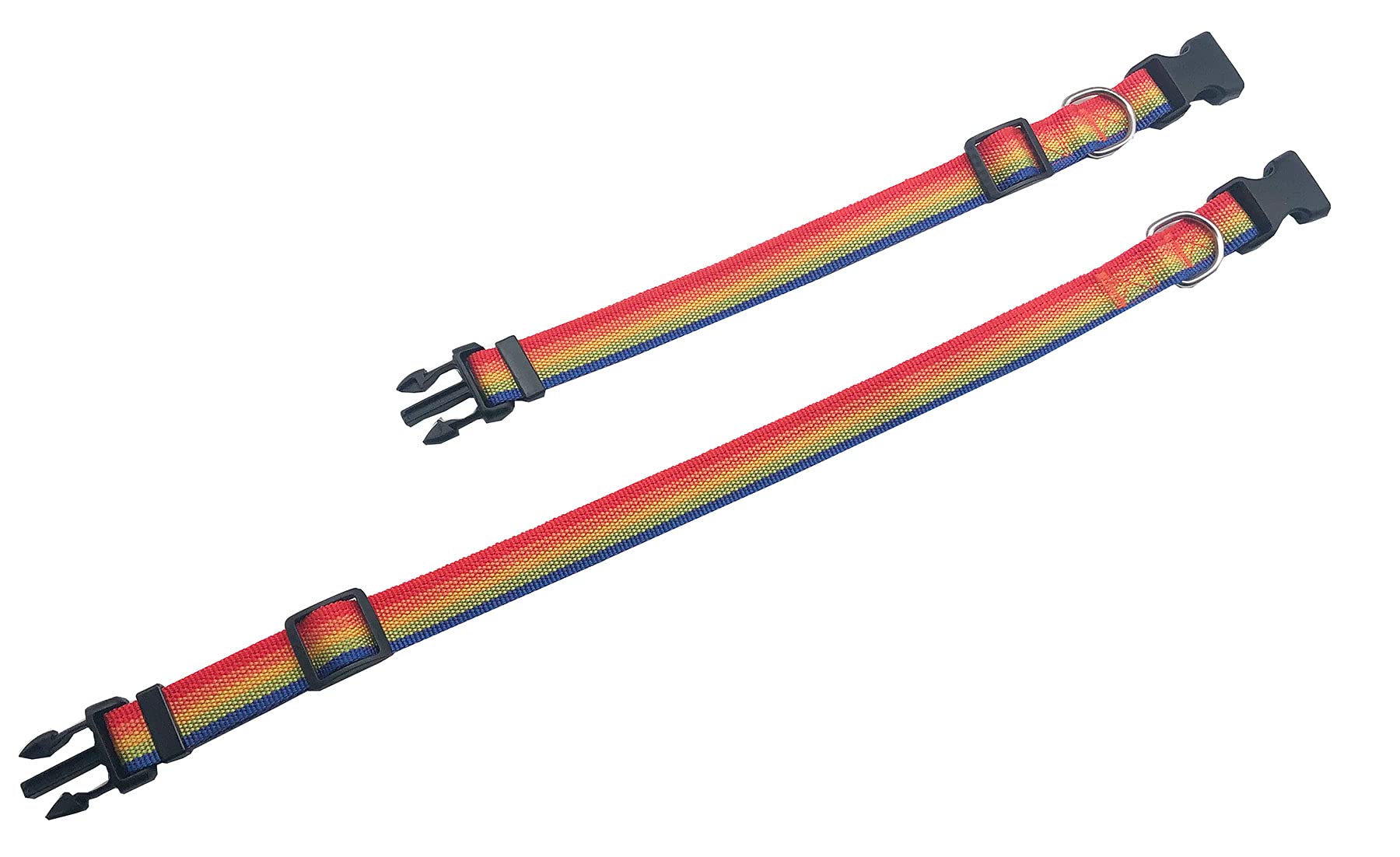 Adjustable Nylon Dog Collar, Durable Pet Collar 1 Inch 3/4 Inch 5/8 Inch Wide, For Large Medium Small Dogs (S( 5/8' X 11-16'), Rainbow)