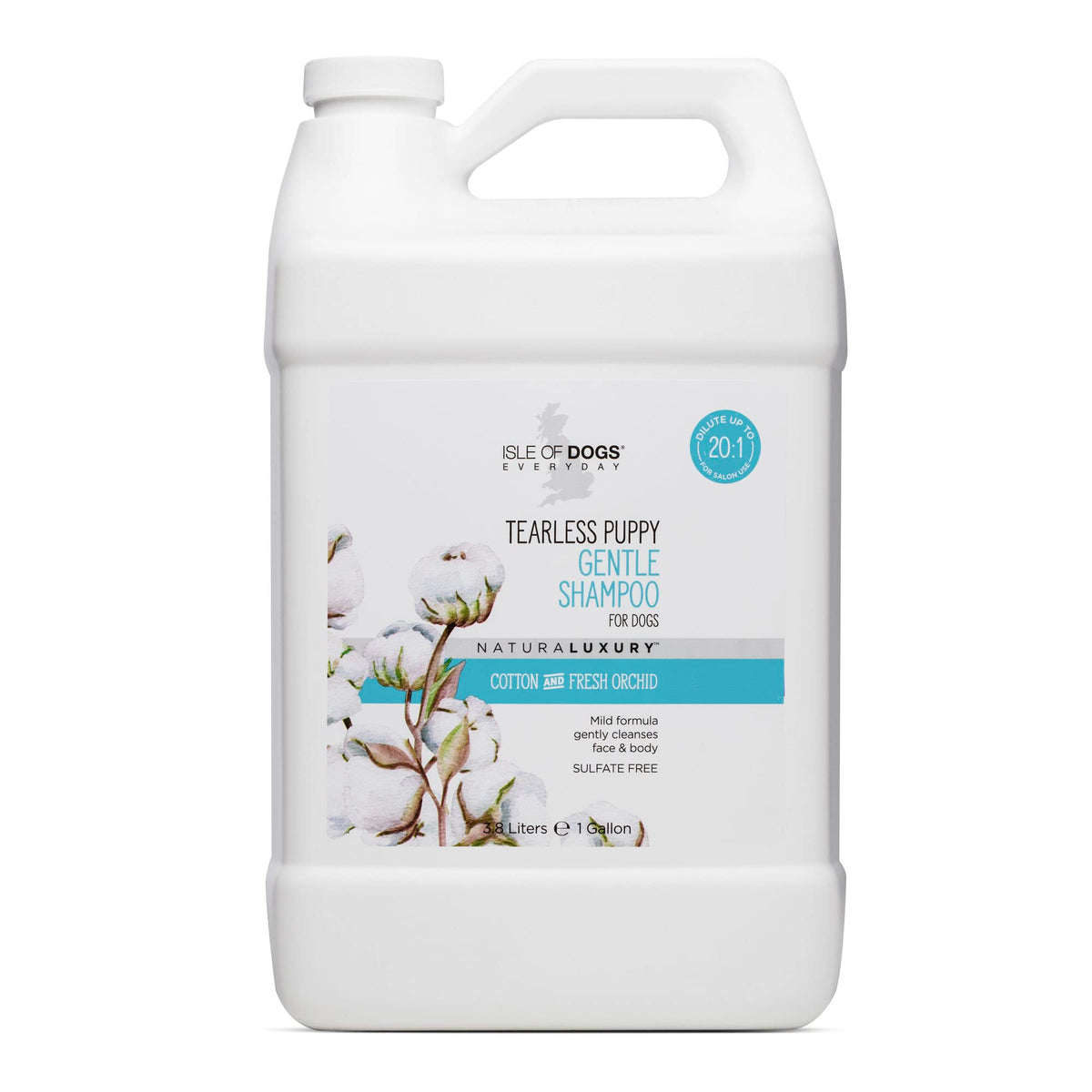Isle of Dogs - Everyday Natural Luxury Tearless Puppy Shampoo - Cotton + Fresh Orchid - Sulfate & Paraben Free Formula - Gentle 