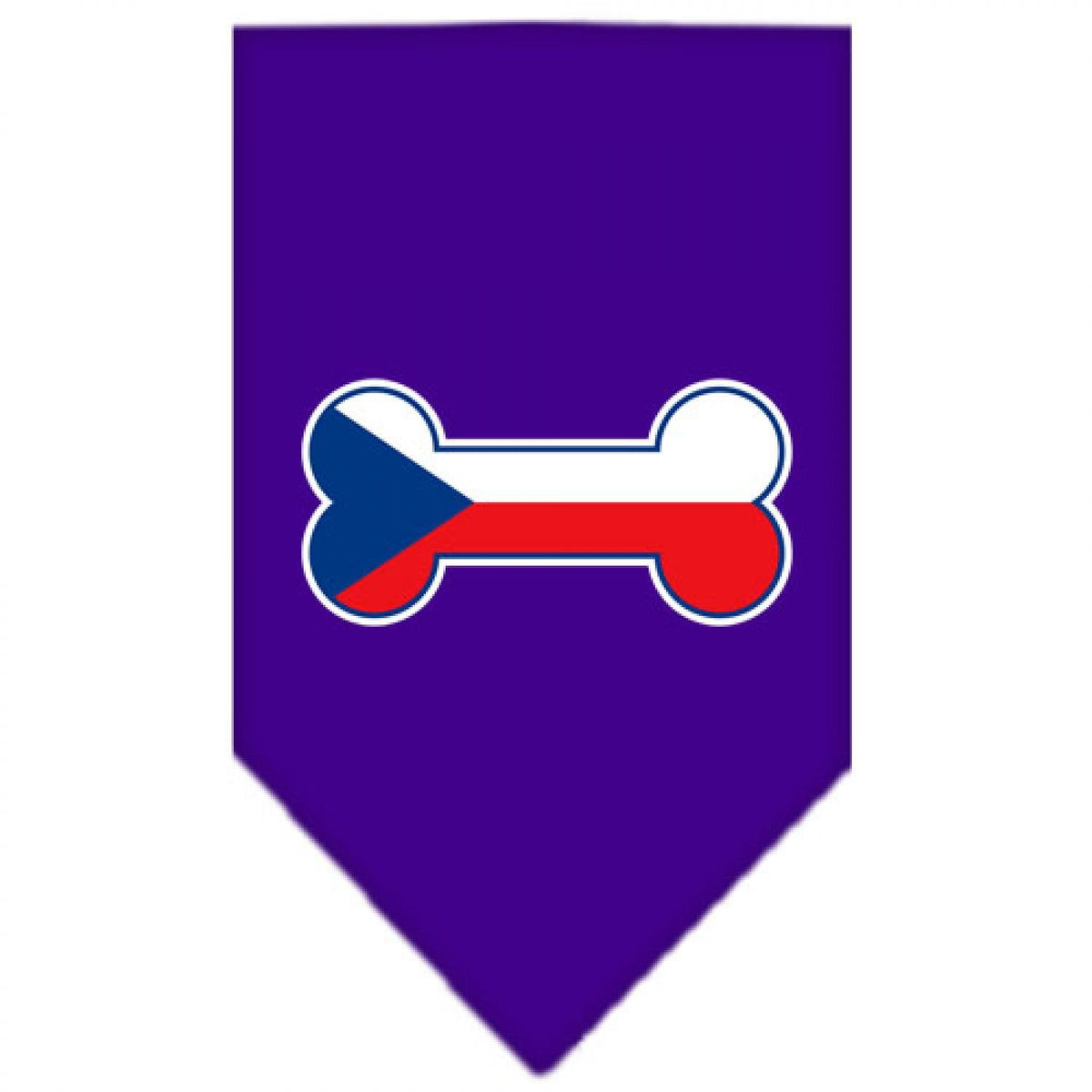 Mirage Pet Products Bone Flag Czech Republic Screen Print Bandana for Pets, Small, Purple