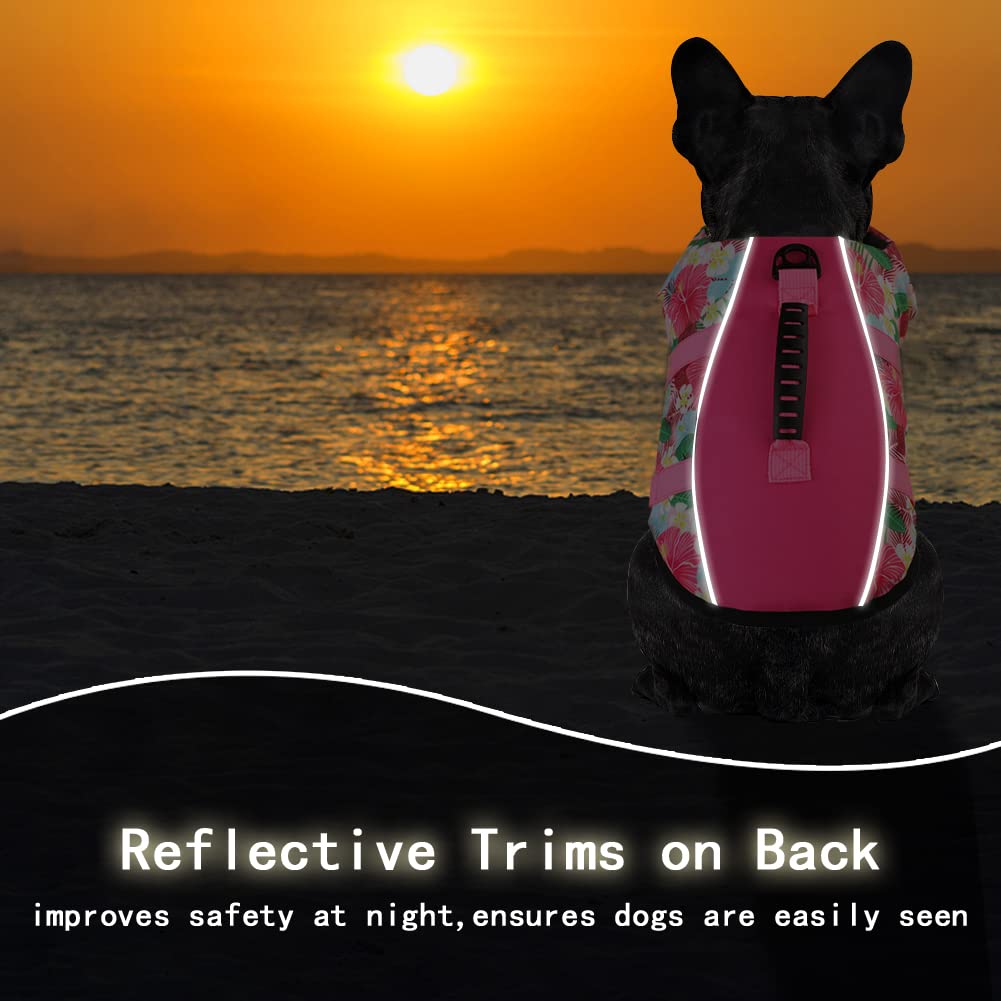 Mklhgty Dog Life Jacket, Reflective Adjustable Dog Swimming Vest With Handle, Ripstop Dog Life Vests For Boating And Swimming, Pet Safety Life Preserver For Small Medium Large Dogs