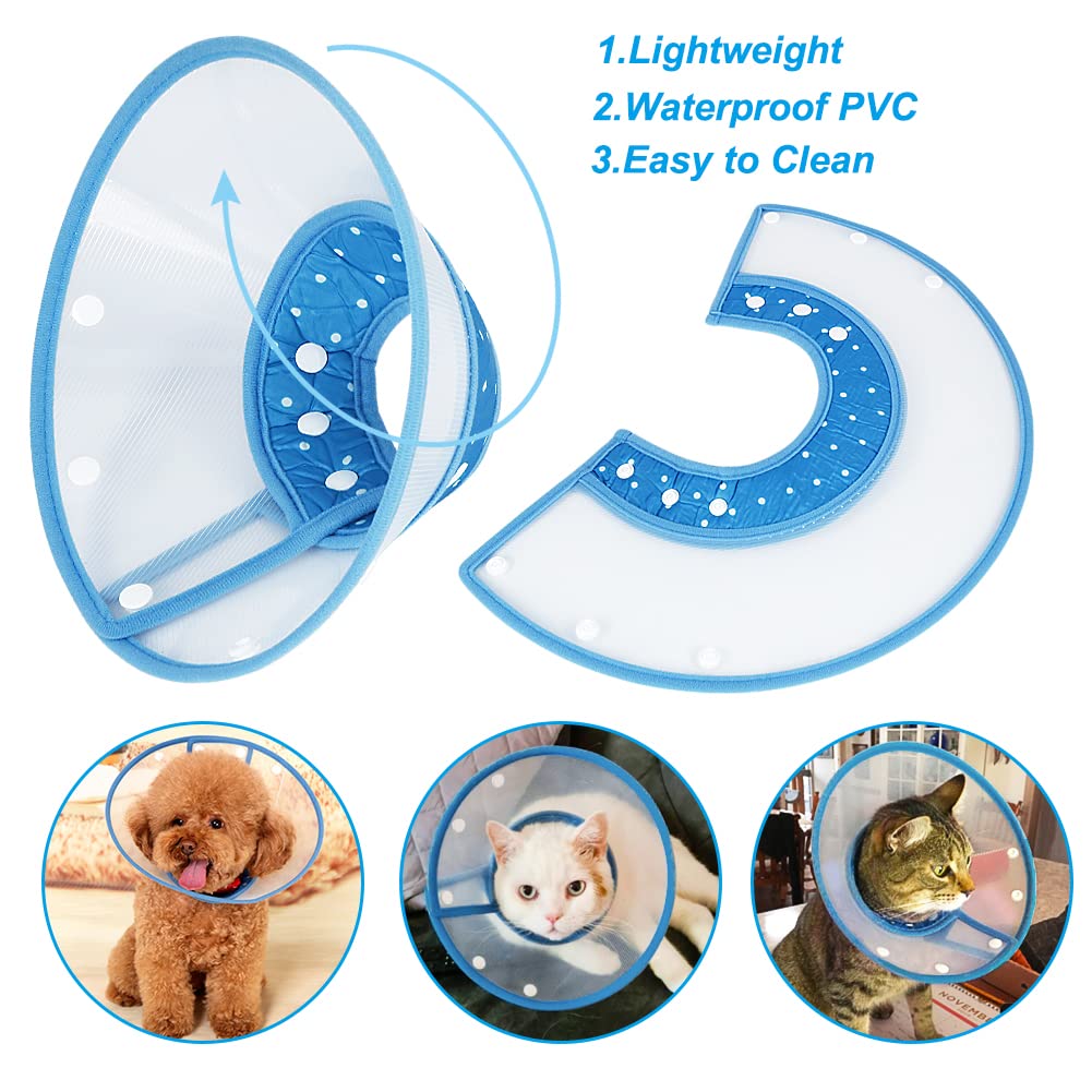 Vivifying Dog Cones for Small Dogs, Adjustable 5.7-8in Pet Cone, Lightweight Recovery Elizabethan Collar for Cats, Puppies and M
