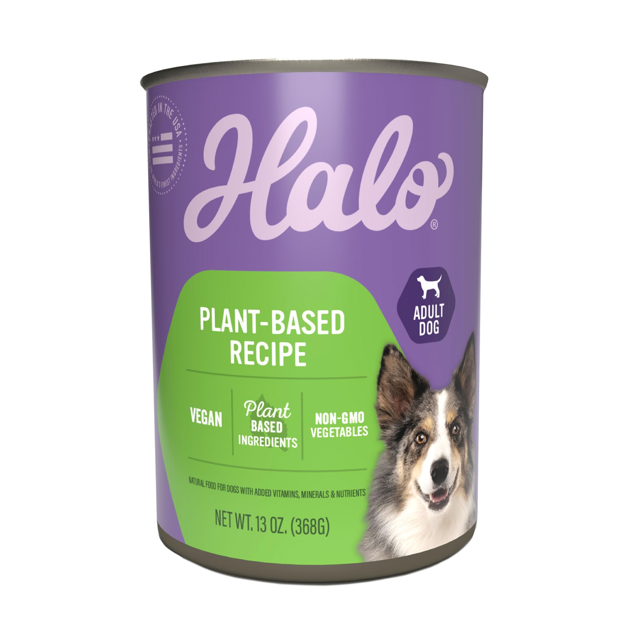 Halo Holistic Vegan Wet Dog Food, Plant-Based Recipe, Canned Dog Food, Complete Digestive Health, Adult Dogs, 13 Oz Can (Pack of