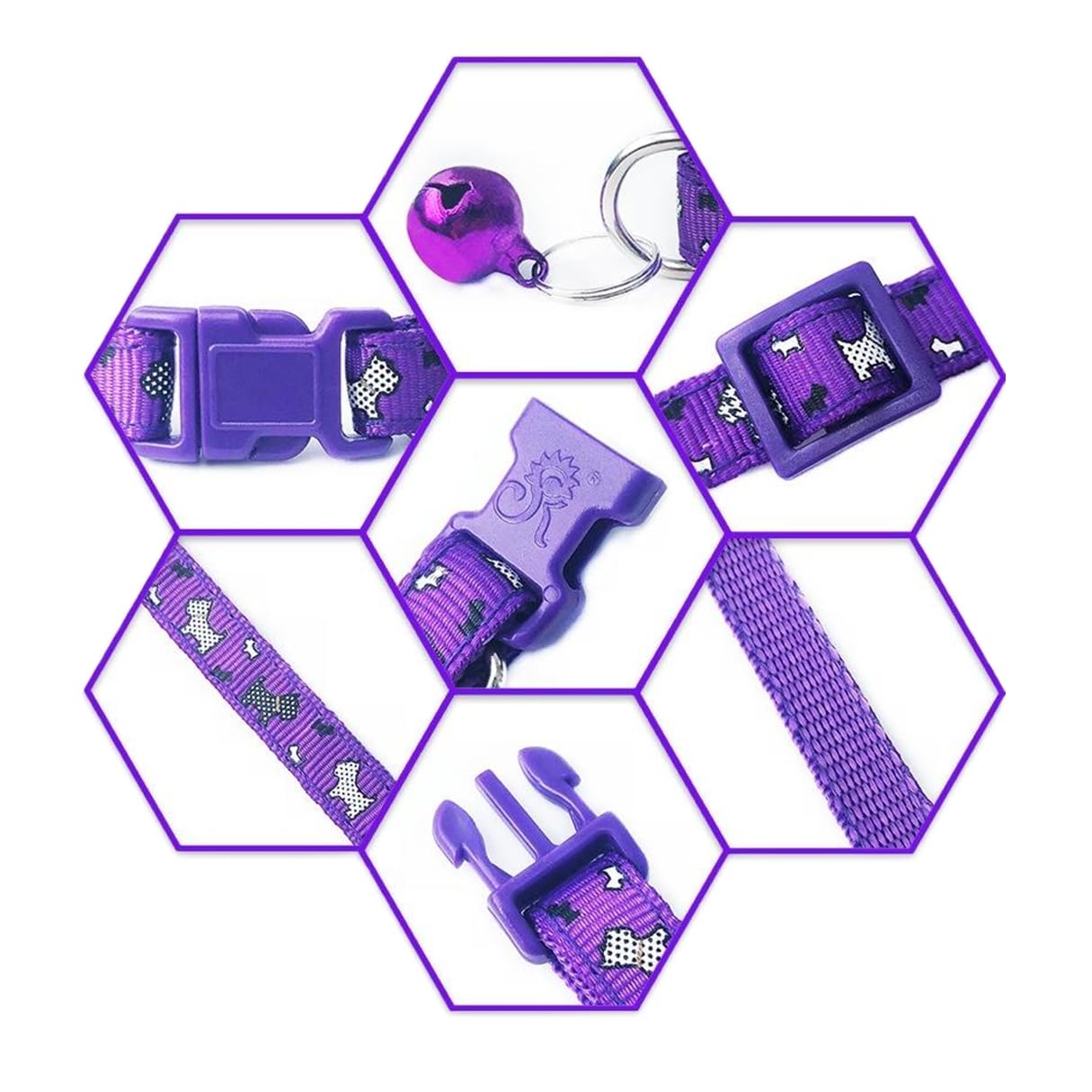 Xs Dog Collar With Bell, 2 Pack Girl'S Puppy Collar With Bell, Nylon Cute Cat Collars Adjustable For Xxs Xs Little Small Female