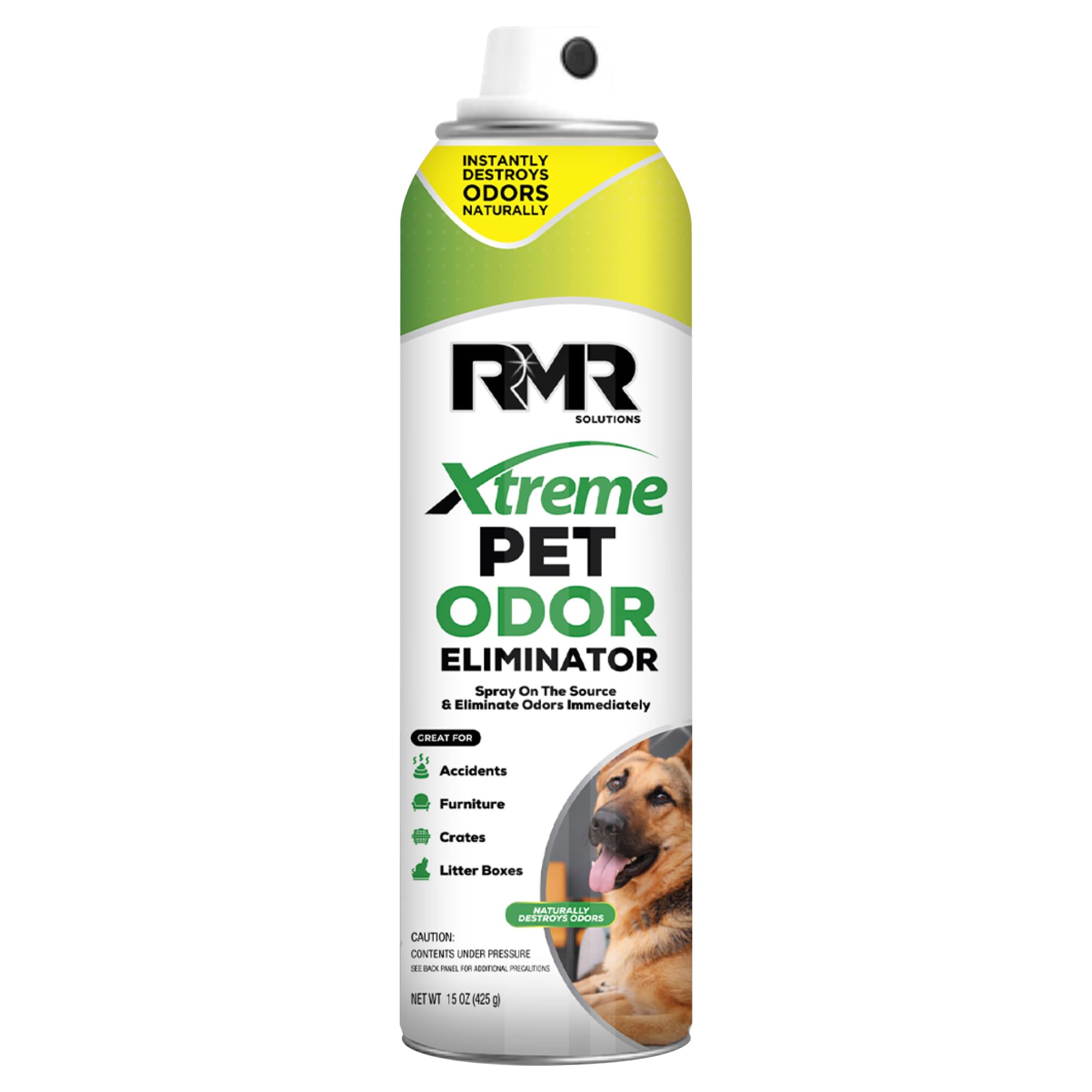 RMR Xtreme Pet Odor Eliminator Spray - Neutralize Strong Urine, Litter, Furniture, Crate, and Animal Smells, 15 Ounces, Unscente