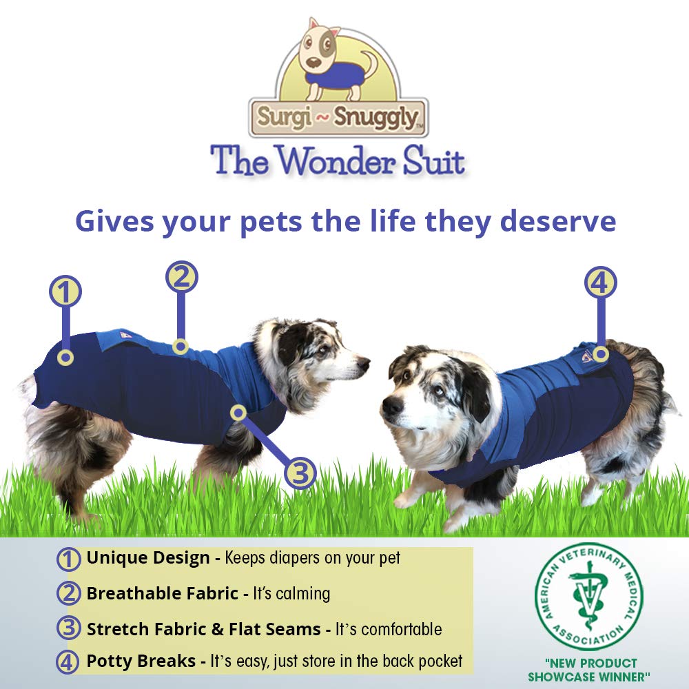 Surgi~Snuggly Disposable Dog Diapers Keeper Fits Male Or Female Dogs with American Textile and Wrap Around Legs for Superior Fit