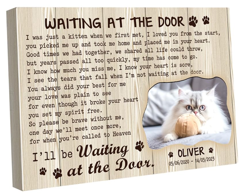 C80812 Funny Cat Memorial Gifts - Personalized Canvas Wall Art Decor With Sayings For Cat Lovers - Custom Size Landscapes