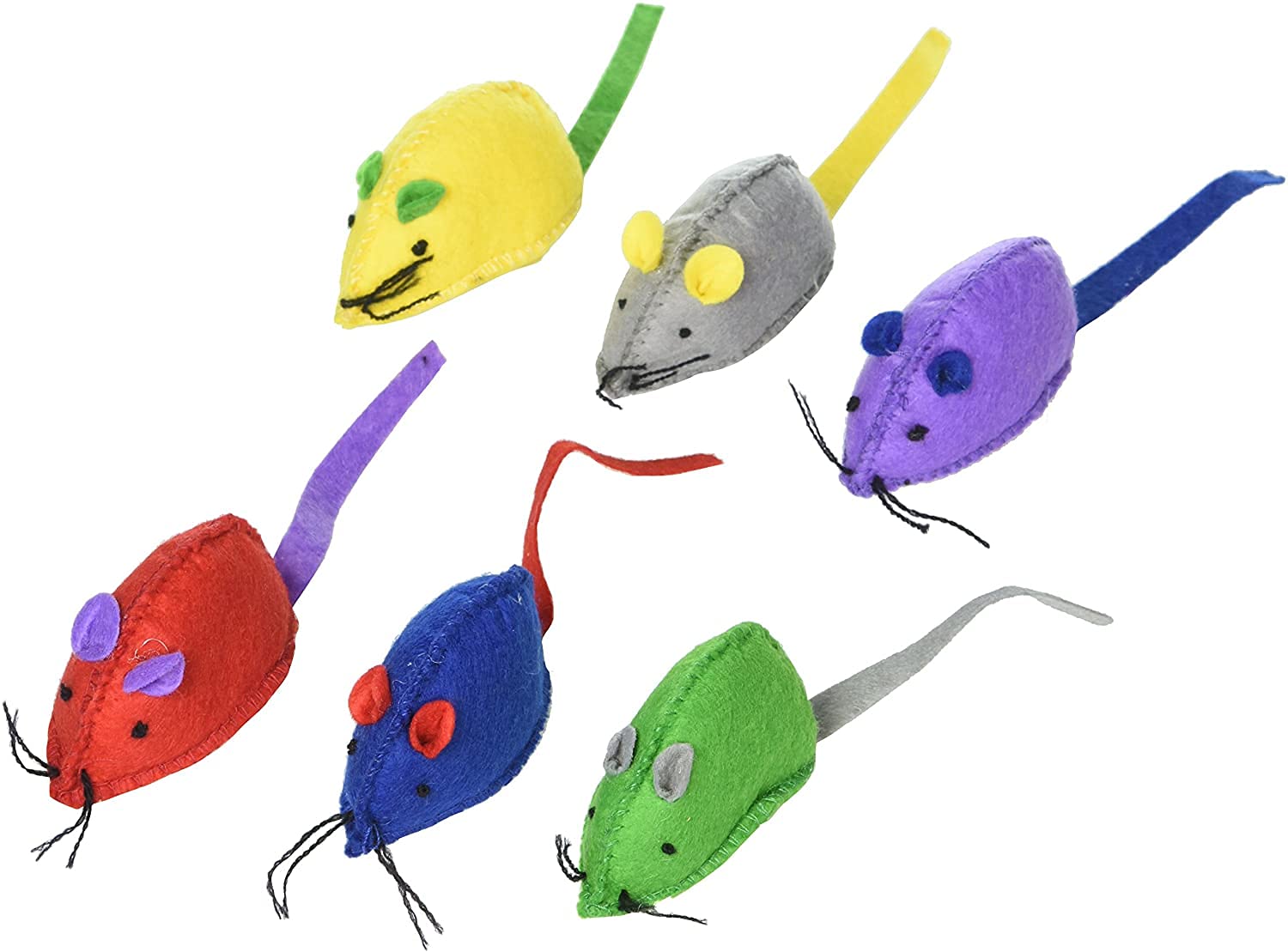 Ethical Pet Felt Mice With Catnip Cat Toy (6 Pack) [Set Of 3]