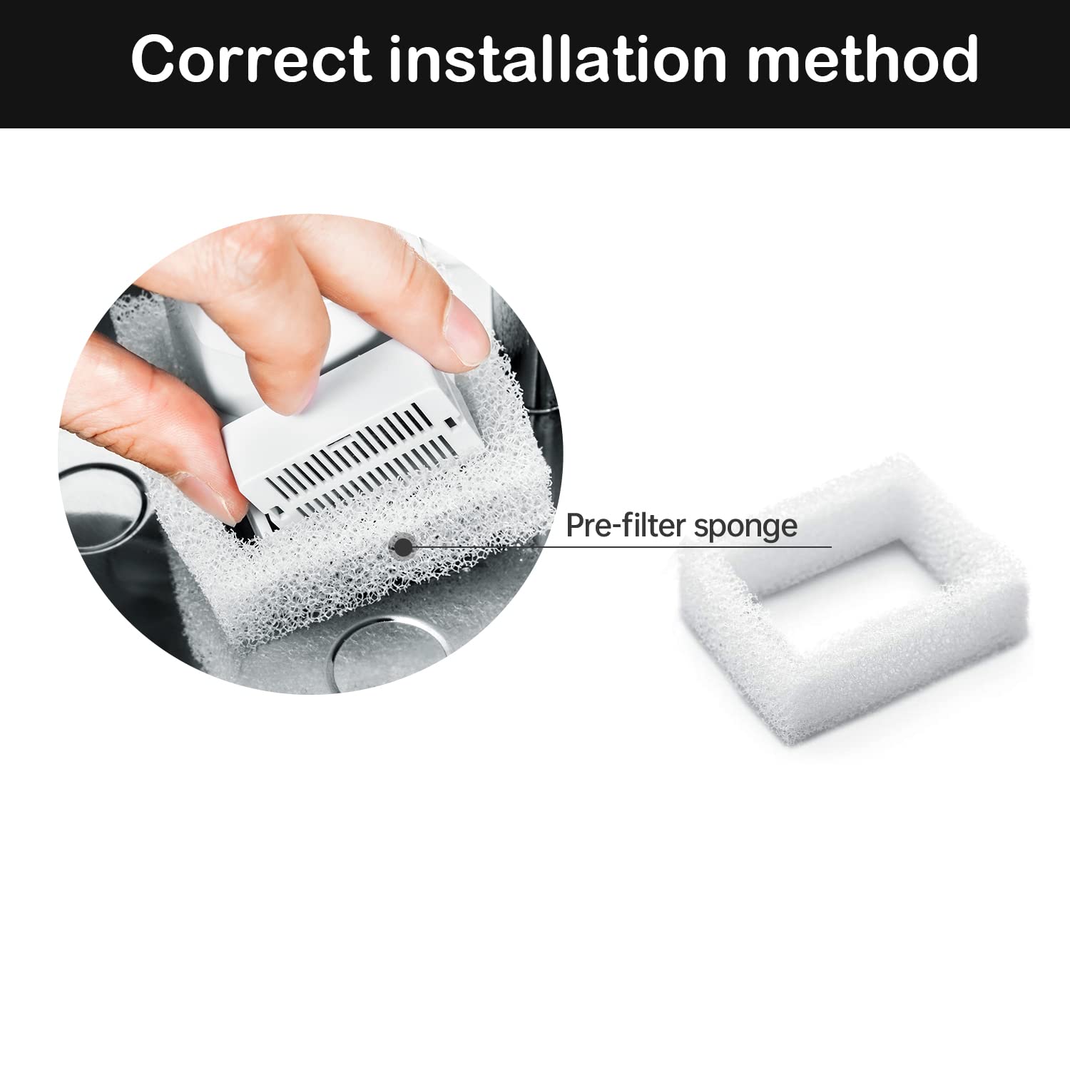 Cat Water Fountain Pre-Filter Sponge 8 Pack For Ceramic Cat Fountain And Stainless Steel Pet Water Fountain