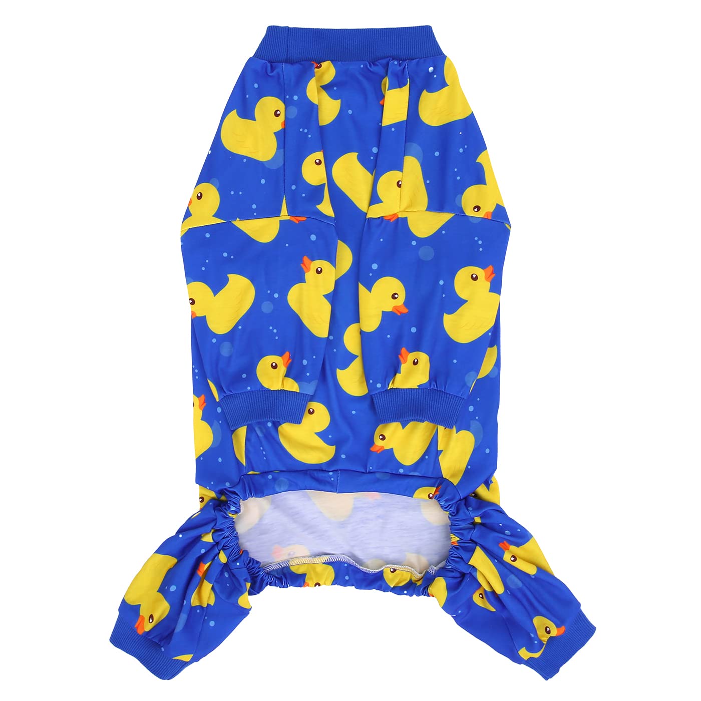 HDE Dog Pajamas One Piece Jumpsuit Lightweight Dog PJs Shirt for M-3XL Dogs Ducks Blue - XL