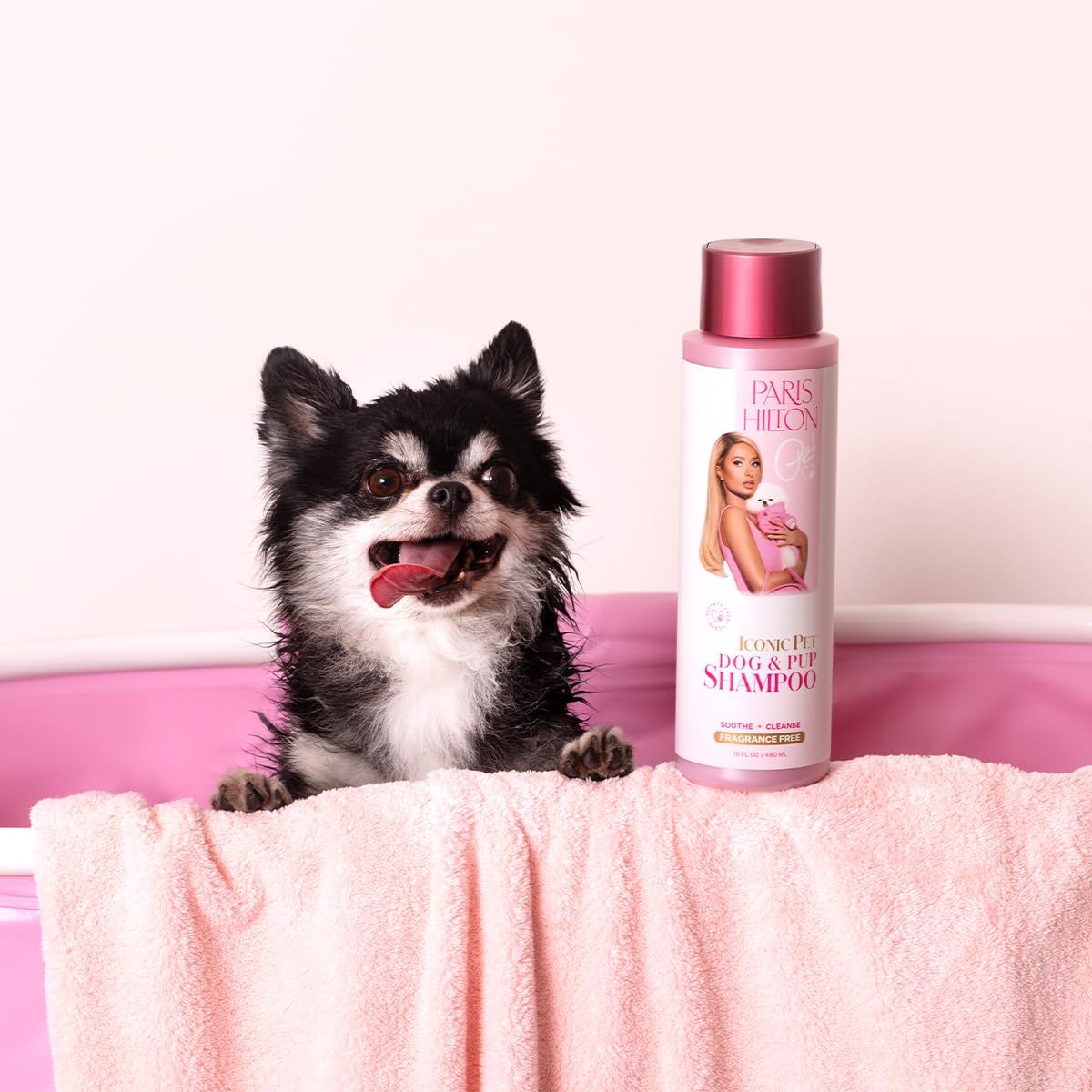 Paris Hilton Dog Shampoo - Fragrance-Free, Sulfate-Free, Vegan & Hypoallergenic for All Dog Breeds, with Oatmeal & Aloe for Heal