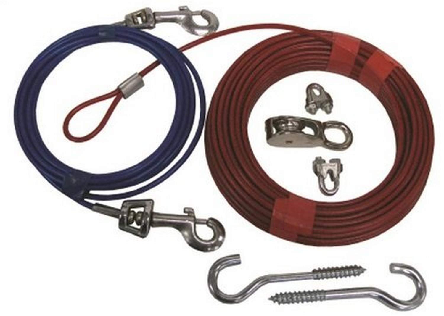 Pdq Boss Pet Q5070 000 99 70' Large Dog Trolley System With Leash, Reds