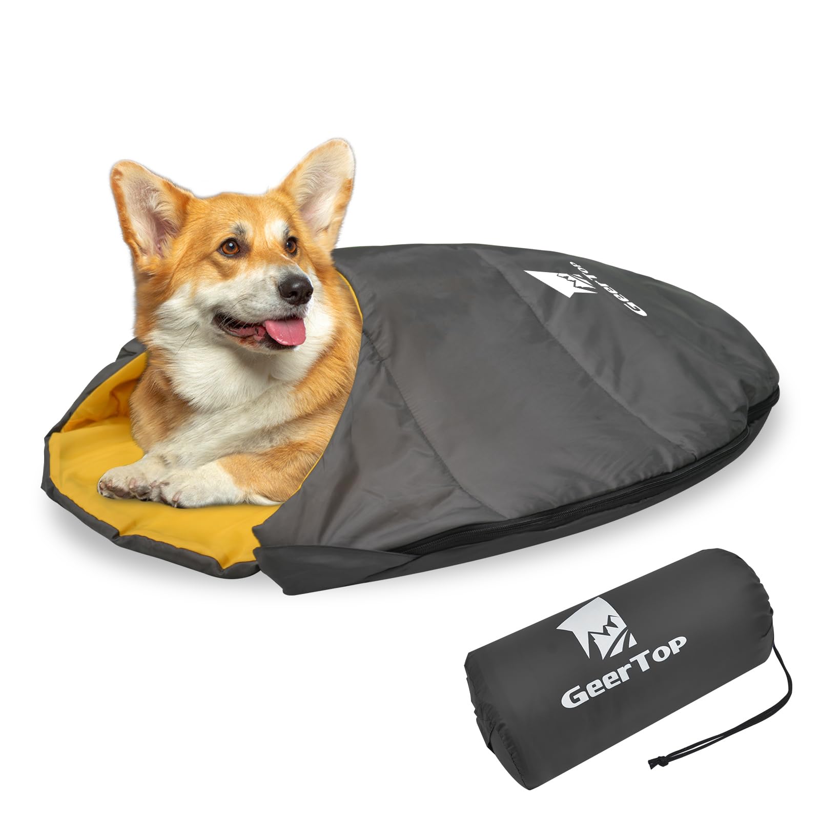 Geertop Lightweight Dog Sleeping Bag Portable Cozy Durable Machine Washable Pet Bed For Camping, Hiking Travel
