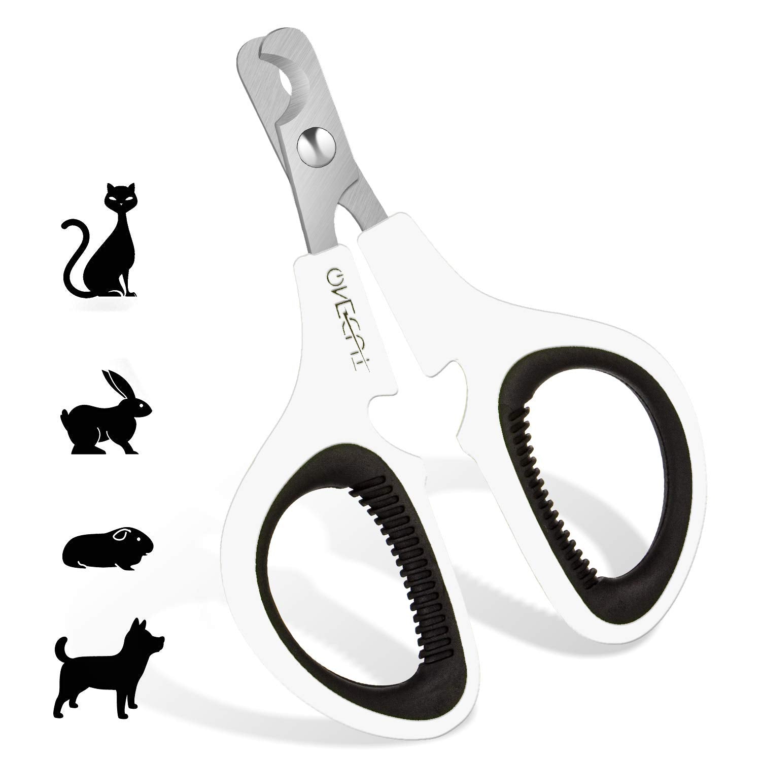 Onecut Pet Nail Clippers, Update Version Cat & Kitten Claw Nail Clippers For Trimming, Professional Pet Nail Clippers Best For A Cat, Puppy,Rabbit, Kitten & Small Dog,Sharp & Safe (Black)