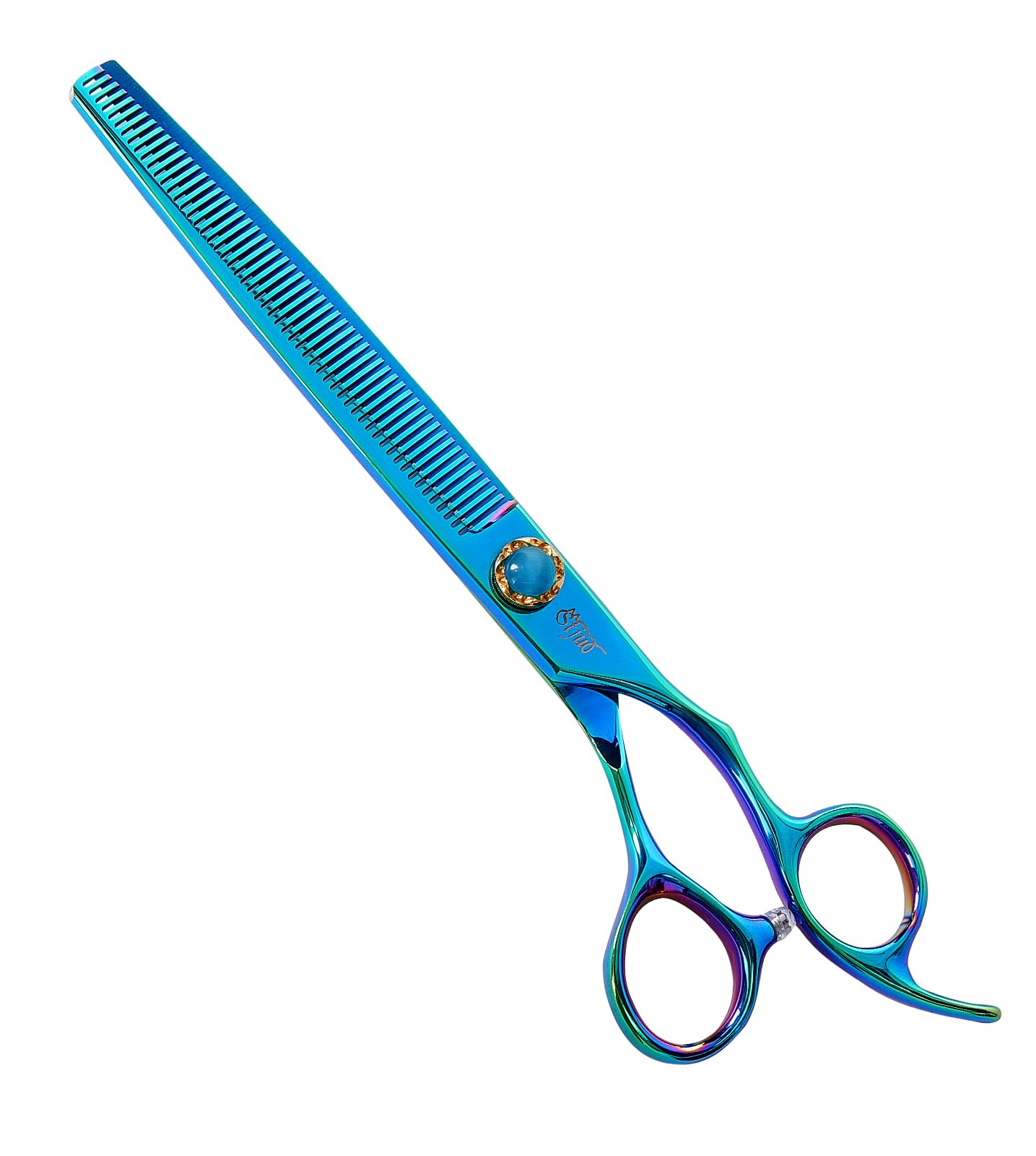 Stjuo 7.5'' Dog Thinning Scissors For Grooming 440C Stainless Steel Green Professional Pet Trimming Scissors Sharp Blades Cuttin