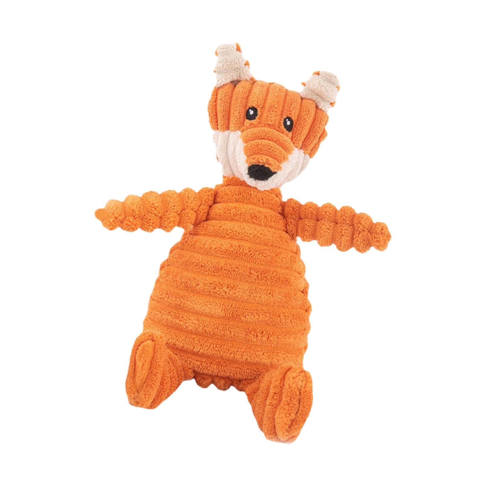 MYADDICTION Dog Squeak Toy Easter Decor Chewing Plush Dog Toy for Outdoor Playing Indoor Fox