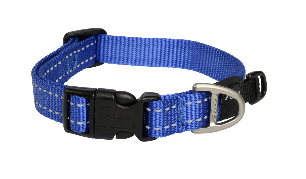 Reflective Dog Collar For Medium Dogs, Adjustable From 12-17 Inches, Blue