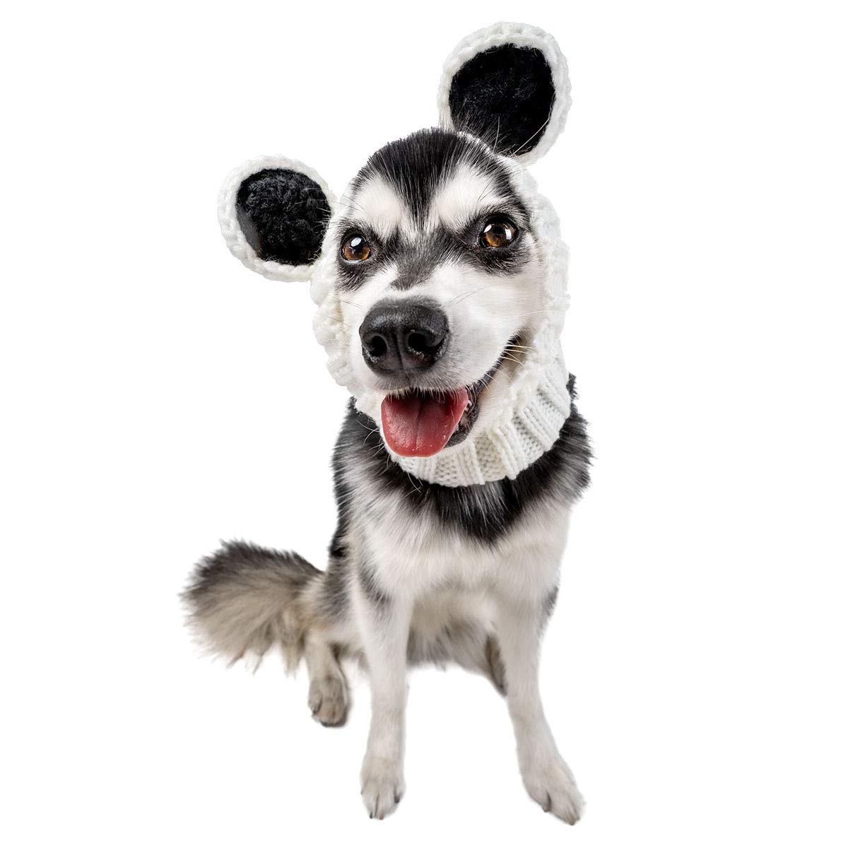 Zoo Snoods Panda Costume for Dogs- Warm No Flap Ear Wrap Hood for Pets, Kungfu Panda Dog Outfit for Winters, Halloween, Christma