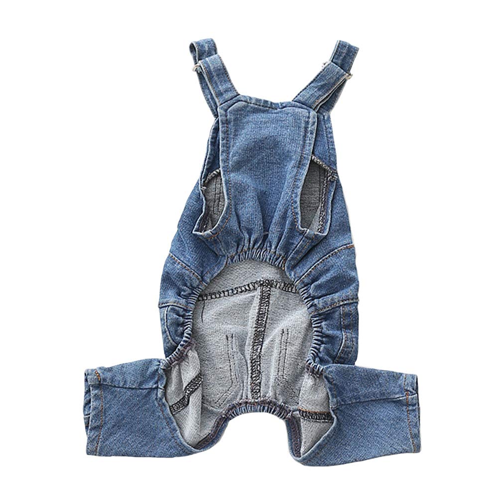 Muyaopet Dog Denim Jumpsuit Costumes Cat Pet Jean Overalls Clothes For Yorkie Bulldog (Xxl(Bust 20.4' Back 16.9'), Blue)