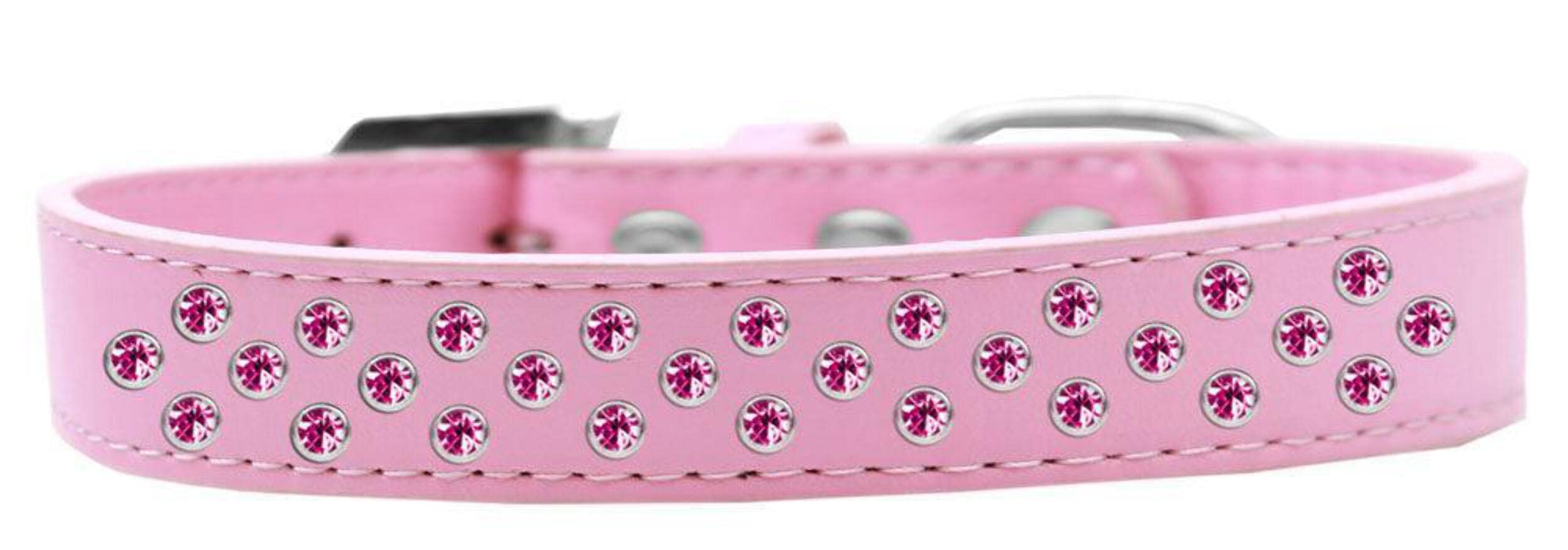 Dog, Puppy & Pet Fashion Collar, Bright Pink Crystal Rimsets Sprinkles White 14
