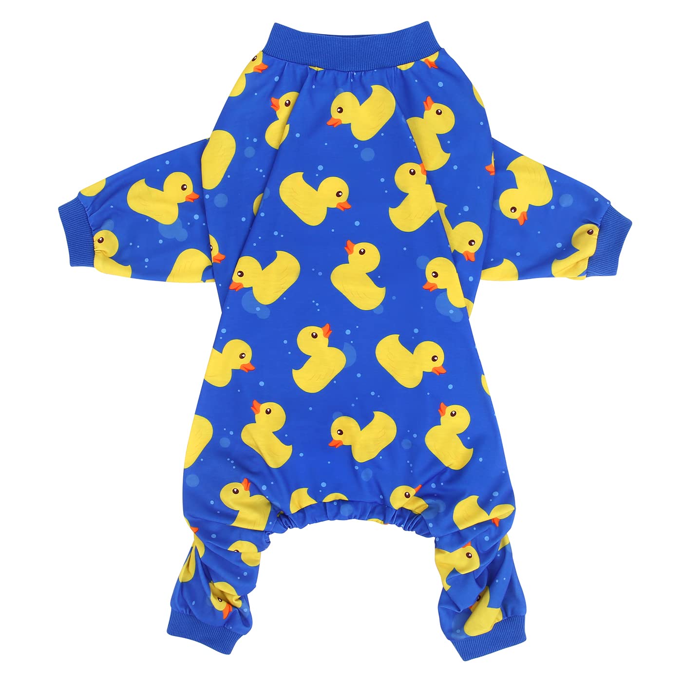 HDE Dog Pajamas One Piece Jumpsuit Lightweight Dog PJs Shirt for M-3XL Dogs Ducks Blue - XXL