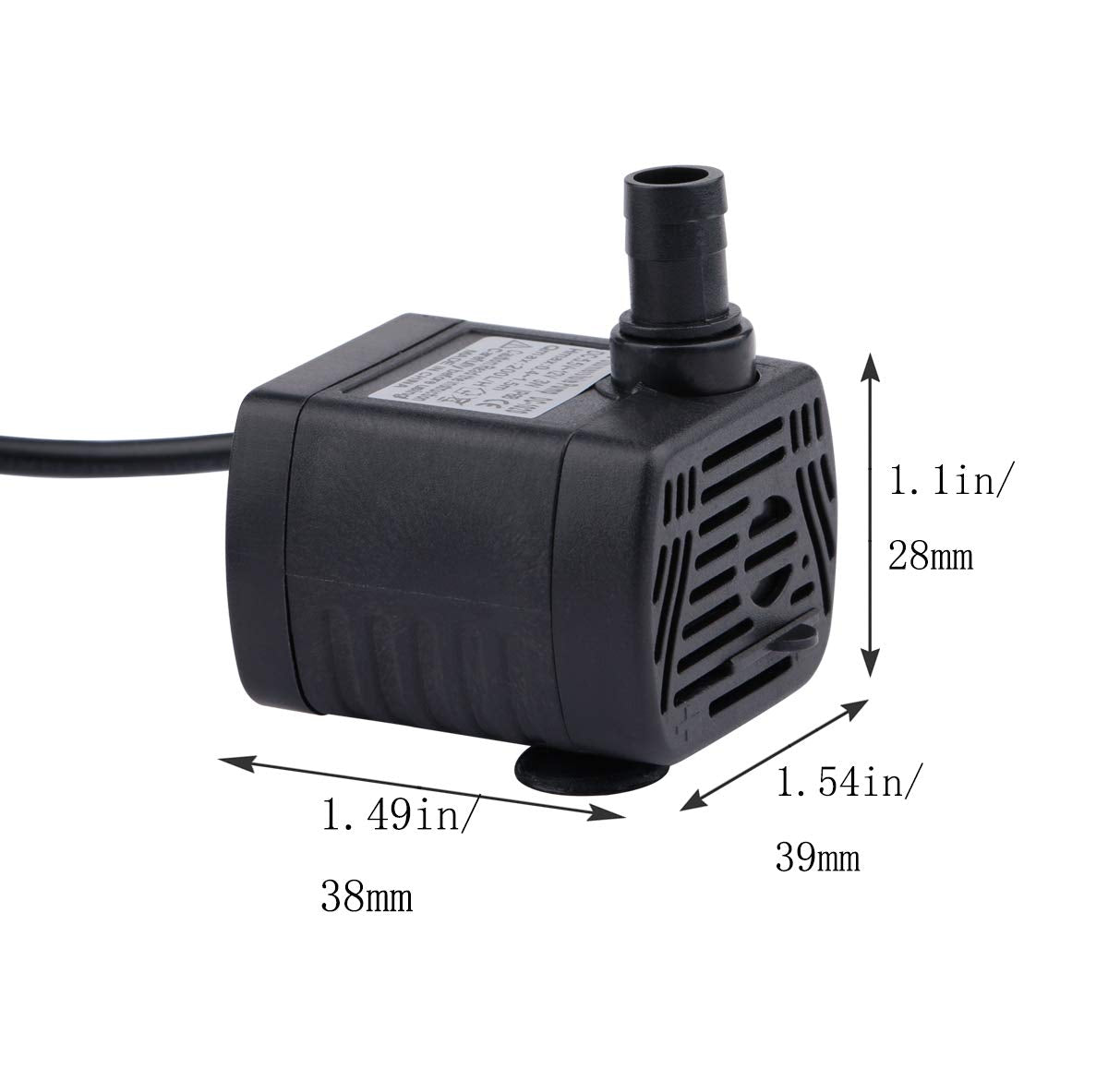 Aquarium Water Pumps,Driew Mini Submersible Water Pump, Dc 5.5-12V 5V 9V 12V Brushless Waterproof Pumps For Pond Aquarium With 4.5 Feet Cord, 200L/H