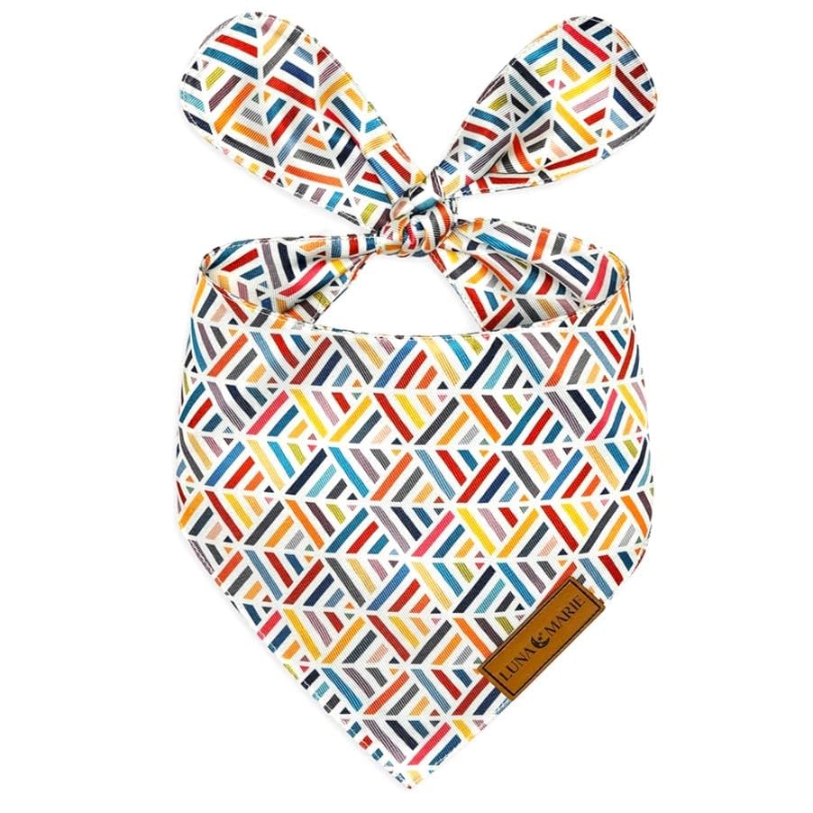Lunamarie - Luxury Pet Birthday Bandanas -Premium & Silky Poly Fabric | 100% Handmade | Custom Shape Dual Layered (Xena, Medium)