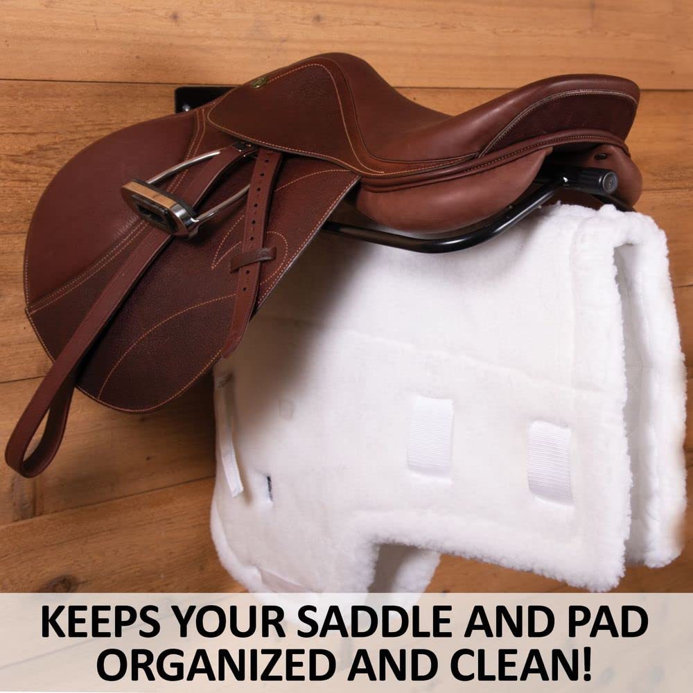 Easy-Up Wall Mount Saddle Rack With Single Pad Bar | Holds Western And English Saddles | Air And Dry Out After Riding | Mounts E