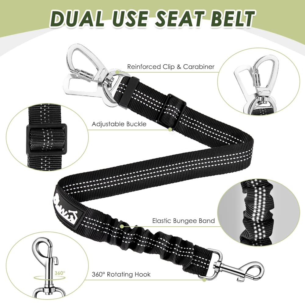 Lukovee Dog Safety Vest Harness With Seatbelt, Dog Car Harness Seat Belt Adjustable Pet Harnesses Double Breathable Mesh Fabric With Car Vehicle Connector Strap For Dog (Small, Camouflage)