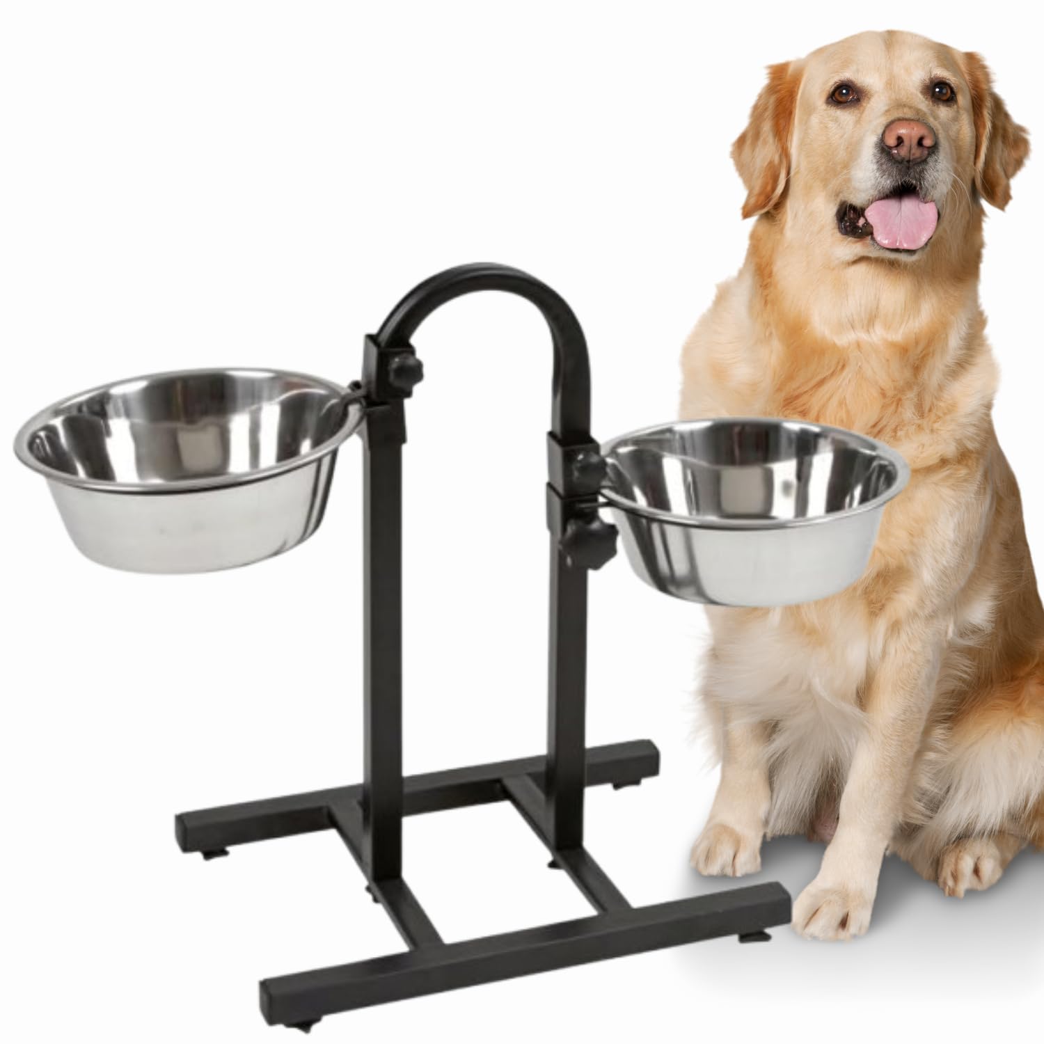 Kids Bubble 3200Ml X 2 Extra Large Pets Bowl Adjustable Elevated Pet Feeder Dog Food Bowl,Dog Feeding Station UBase Double Bowl