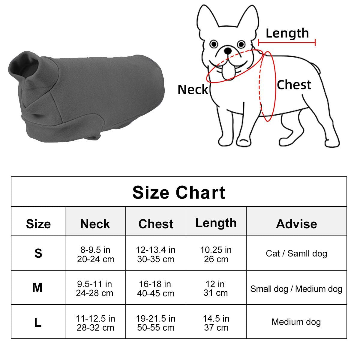 Small Dogs Fleece Dog Sweatshirt - Cold Weather Hoodies Spring Soft Vest Thickening Warm Cat Sweater Puppy Clothes Sweater Winter Sweatshirt Pet Pajamas For Small Dog Cat Puppy (Small, Dark Grey)
