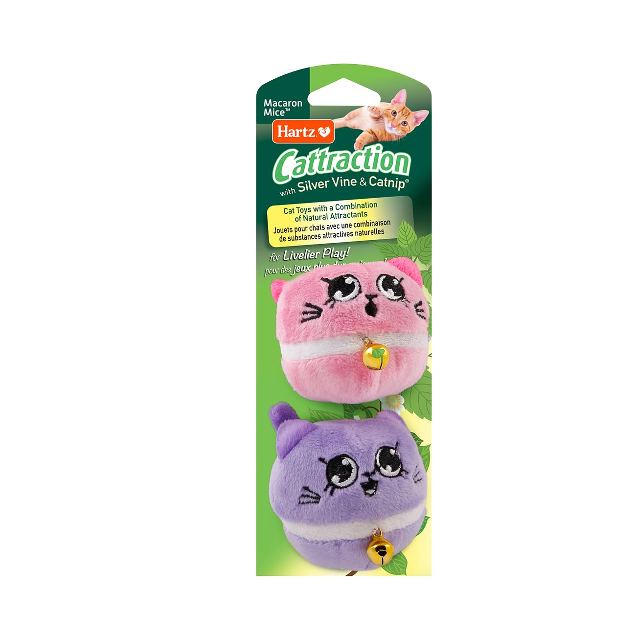 Cattraction With Silver Vine & Catnip Macaron Mice - 2 Pack,All Breed Sizes