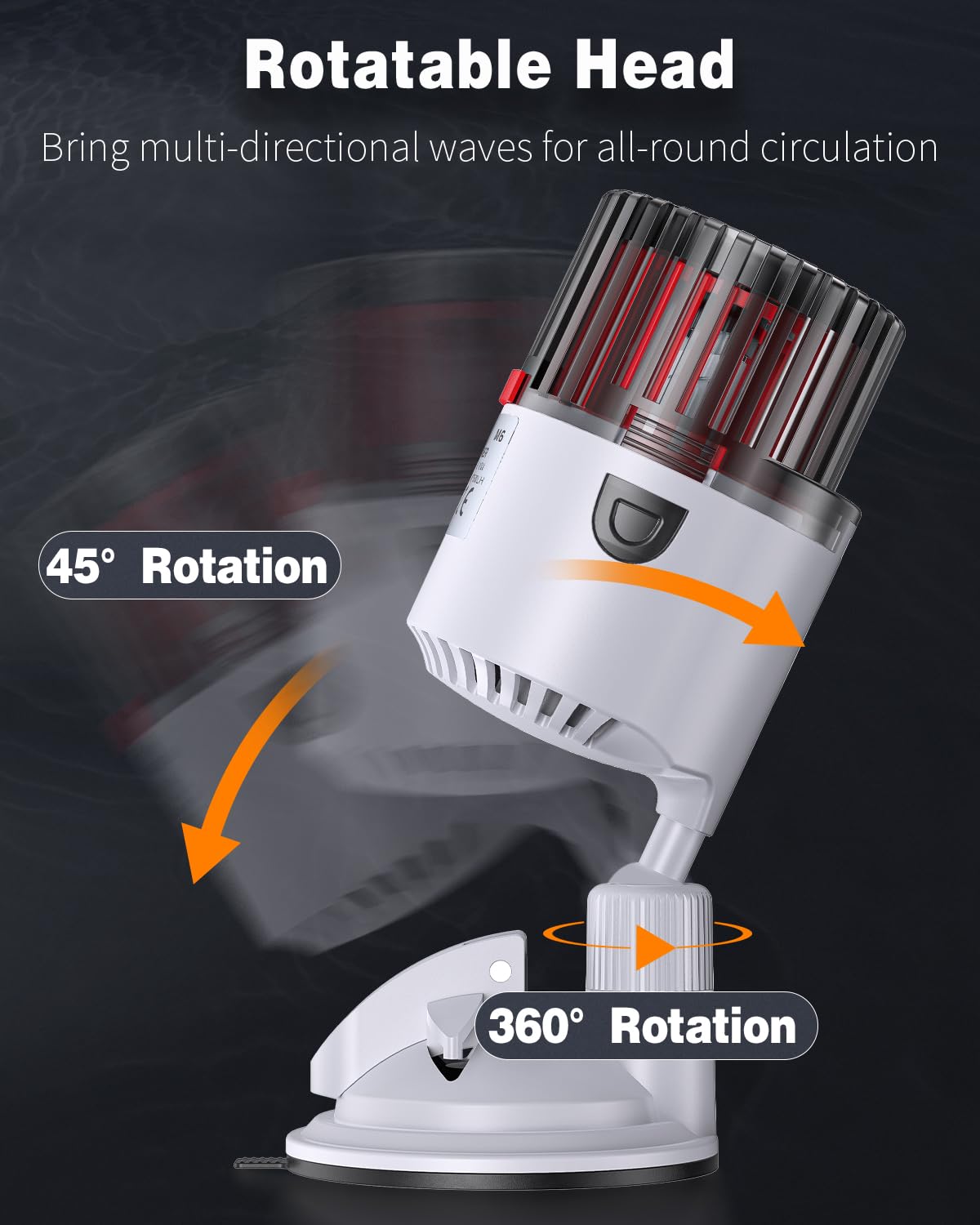 Pawfly Aquarium Wave Maker For Fish Tanks Up To 150 Gallons 2000 Gph Adjustable Circulation Pump With Strong Suction Cup Base Su