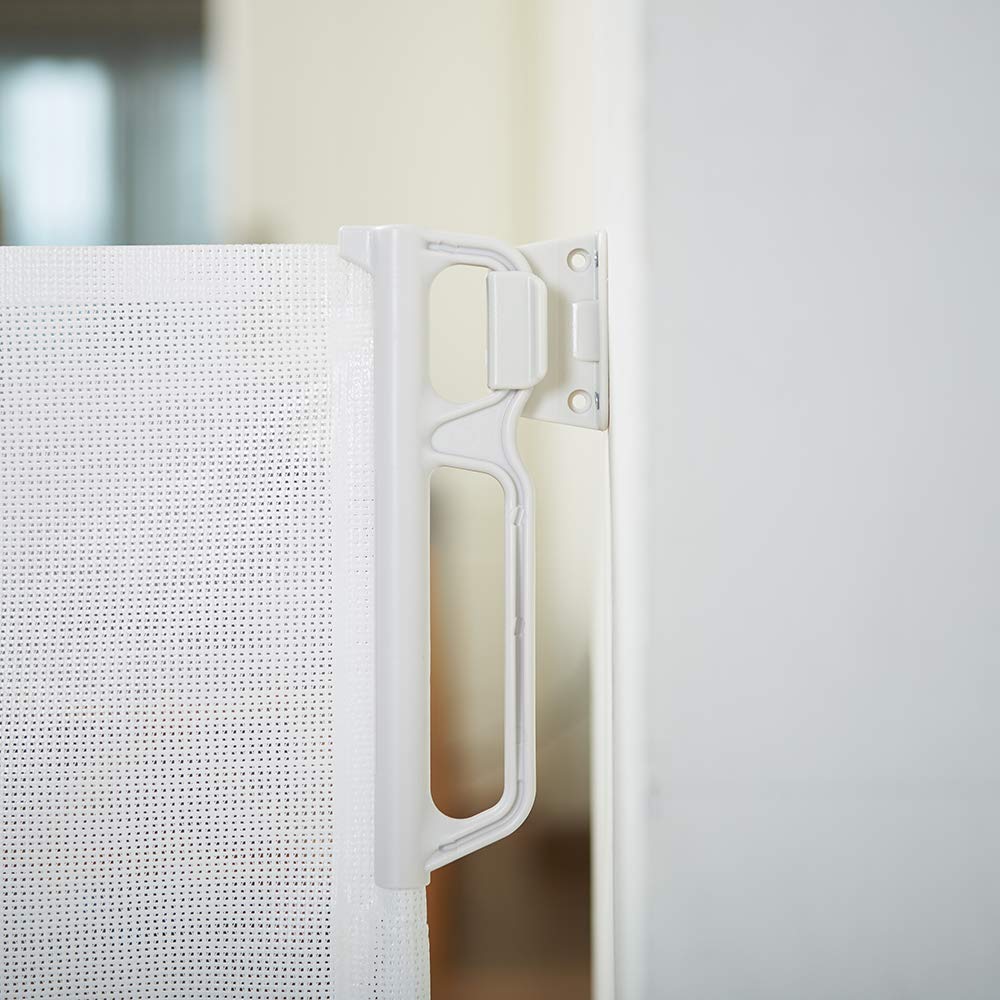 Easybaby Retractable Baby Gate, 33' Tall, Extends Up To 55'' Wide, White/Child Safety Baby Gates, Pet Retractable Gates For Stairs, Doorways, Hallways, Indoor And Outdoor