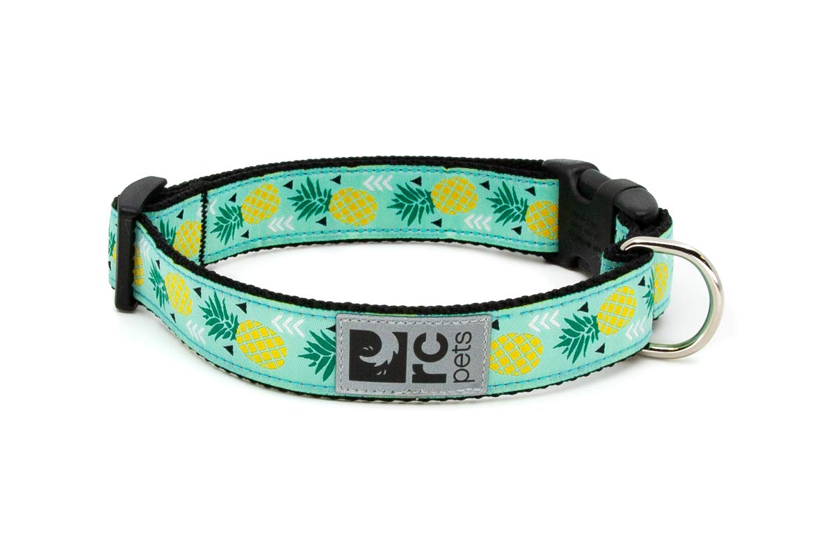 Rc Pets 1/2 Inch Adjustable Dog Clip Collar, Xx-Small, Pineapple Parade