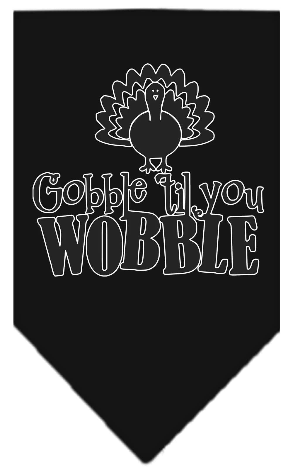 Mirage Pet Product Gobble til You Wobble Screen Print Bandana Black Large