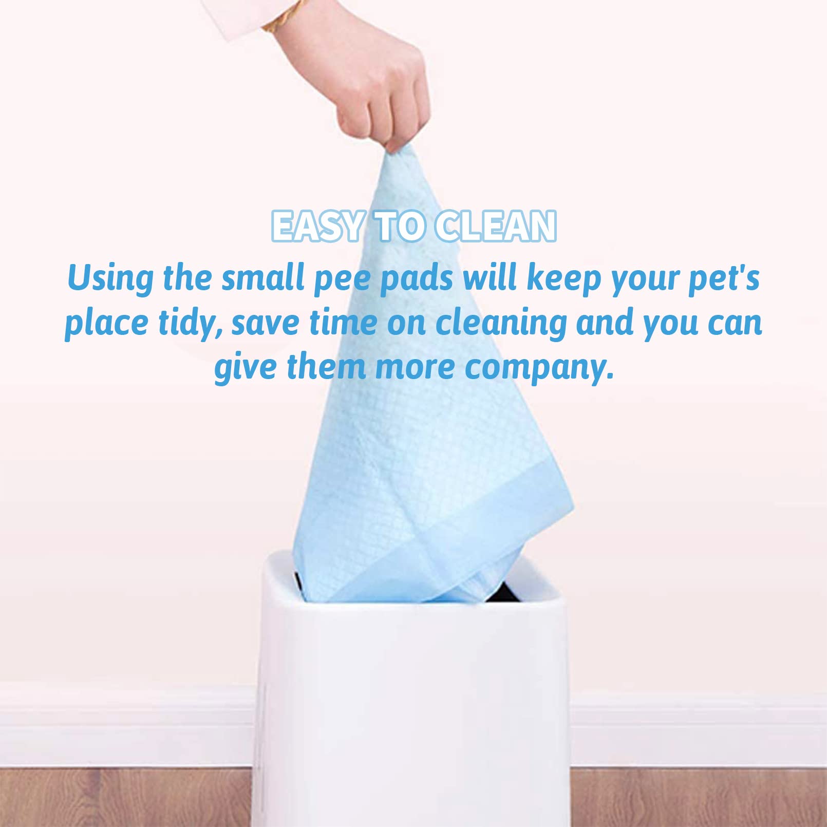 Tfwadmx 100 Pcs Rabbit Pee Pads Disposable Cage Liners Leak-Proof Super Absorbent Potty Training Pad for Puppy Guinea Pigs Hedge