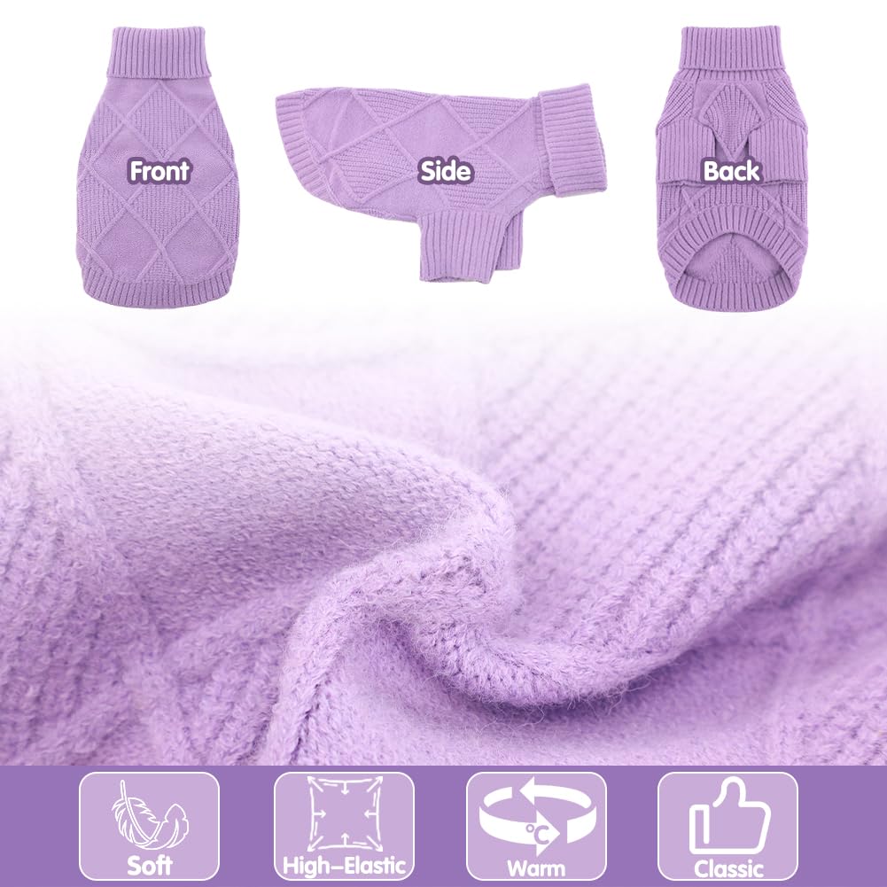 Emust Pet Sweater, Dog Sweaters For Large Dogs With Sleeves, Warm Dog Sweater For Cold Weather, Purple 4Xl