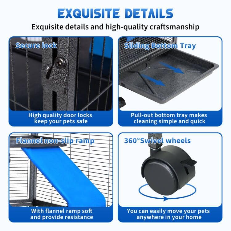 Metal Small Animal Cage 6-Tier Ferret Sugar Glider Cage For Chinchillas/Guinea Pig/Rabbit/Large Hamste Rolling Critter Nation Ca