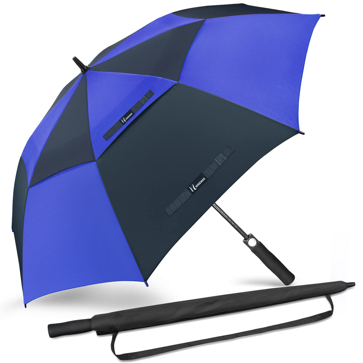 Ninemax Large Golf Umbrella Windproof 546268 Inch Extra Large, Automatic Open Double Canopy Vented Oversized Adult Umbrella For 