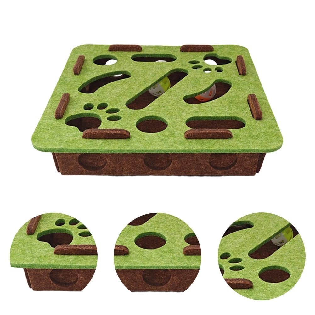 Embroidery 4Pcs Cat Puzzle Toy, Cat Toys For Persian Cats, Interactive Cats Toys For Indoor, Teaser Toys Set With Bells, Engagin
