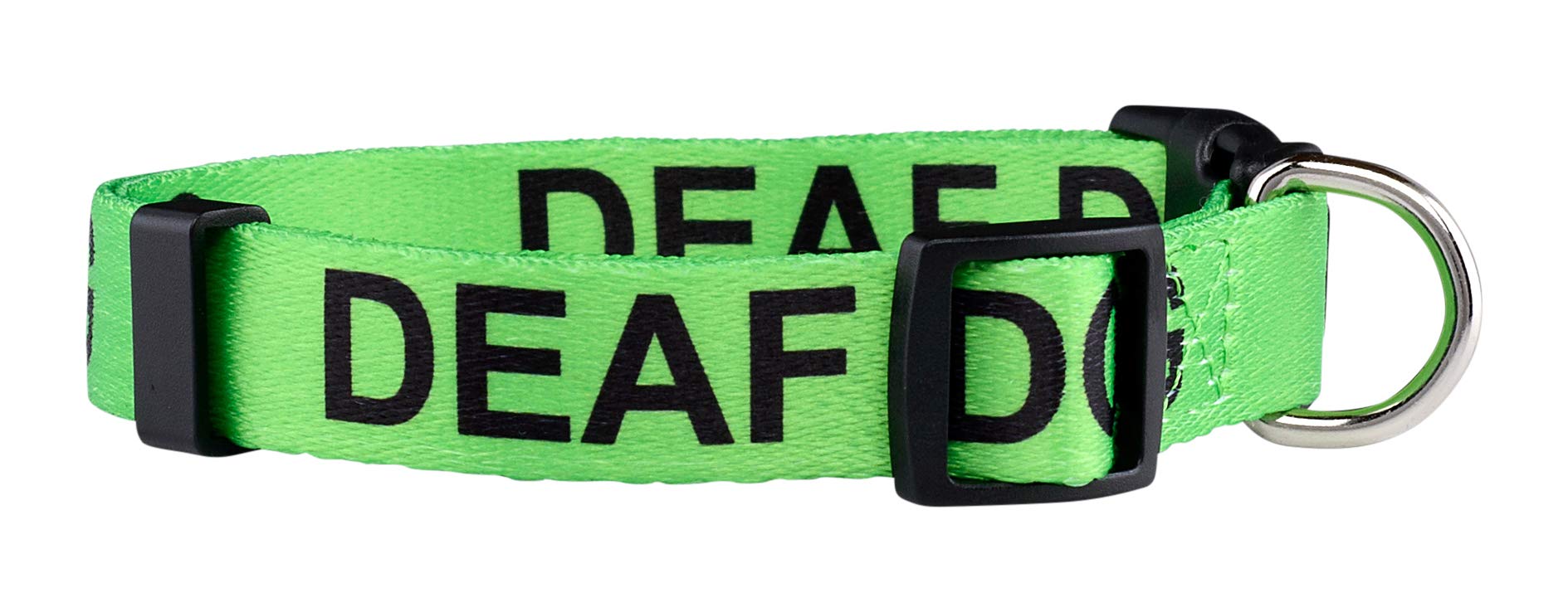 Native Pup Deaf Dog Collar - Hard of Hearing Warning, Small, Green, Polyester
