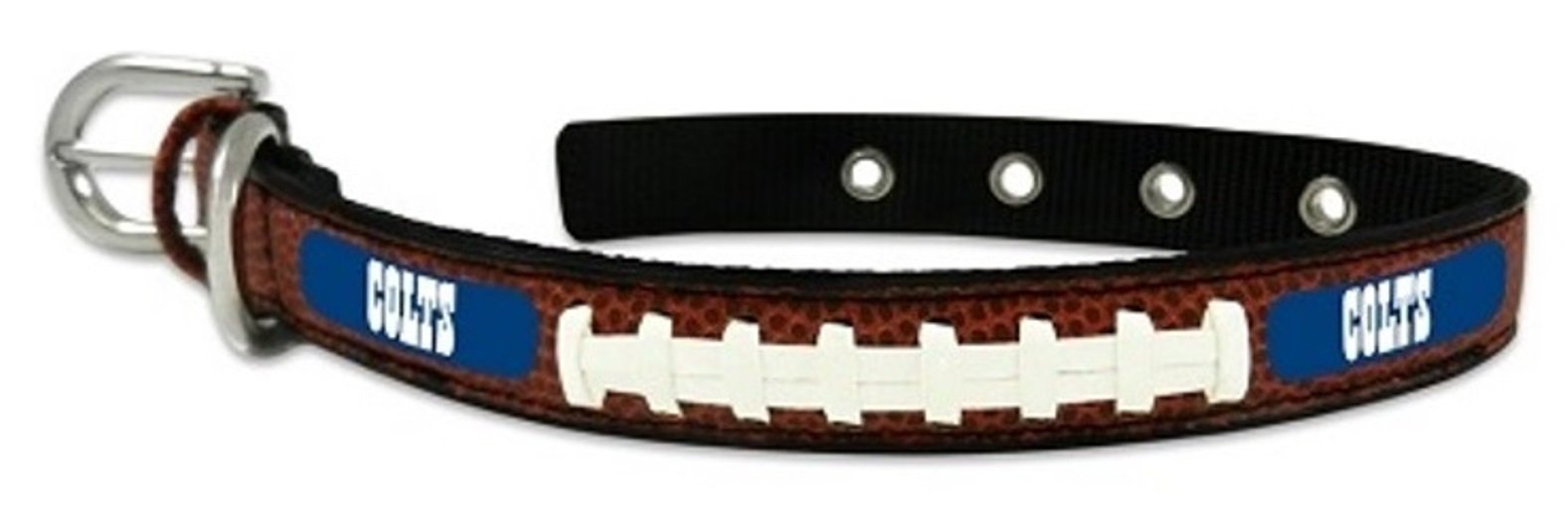 Nfl Indianapolis Colts Classic Leather Football Collar, Small