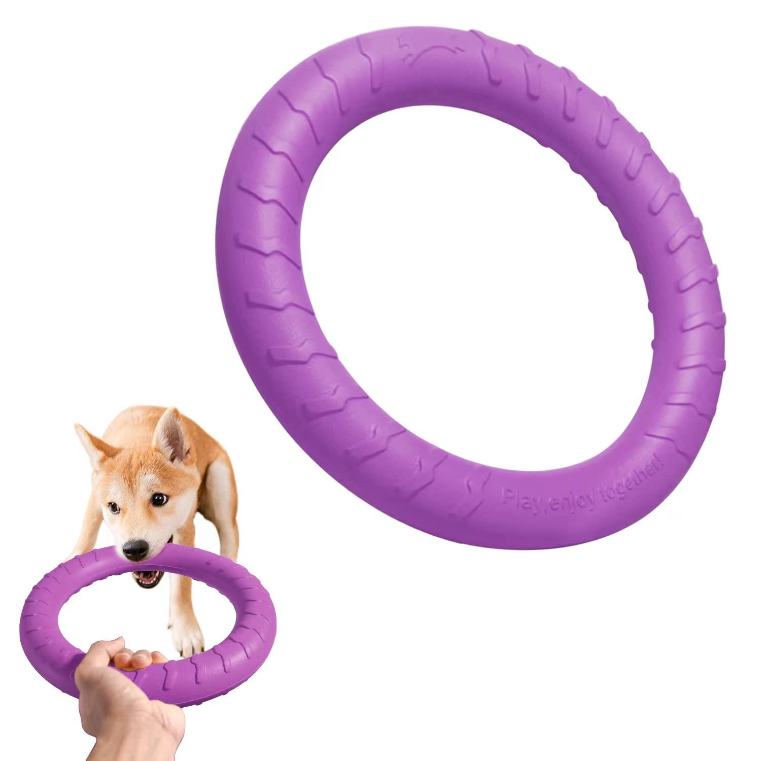 Dog Indestructible Durable Floating Flying Disc Dog Ring Chew Toys For Pool Swimming,Throwing,Catching,Grabbing Pitch Toss Outdo