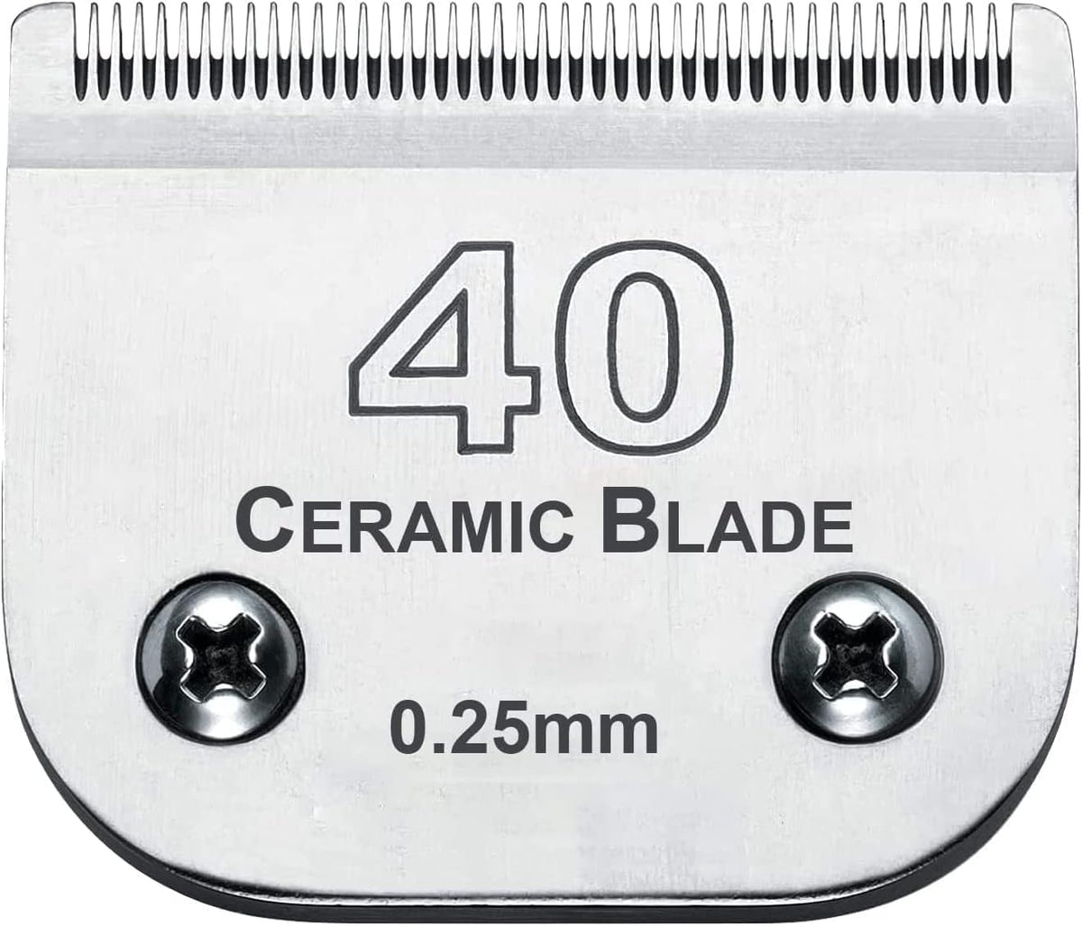 #40 Blades Dog Grooming Clipper Replacement Blades Compatible With Andis/Wahl/Oster Dog Clippers,Detachable Ceramic Blade & Stai