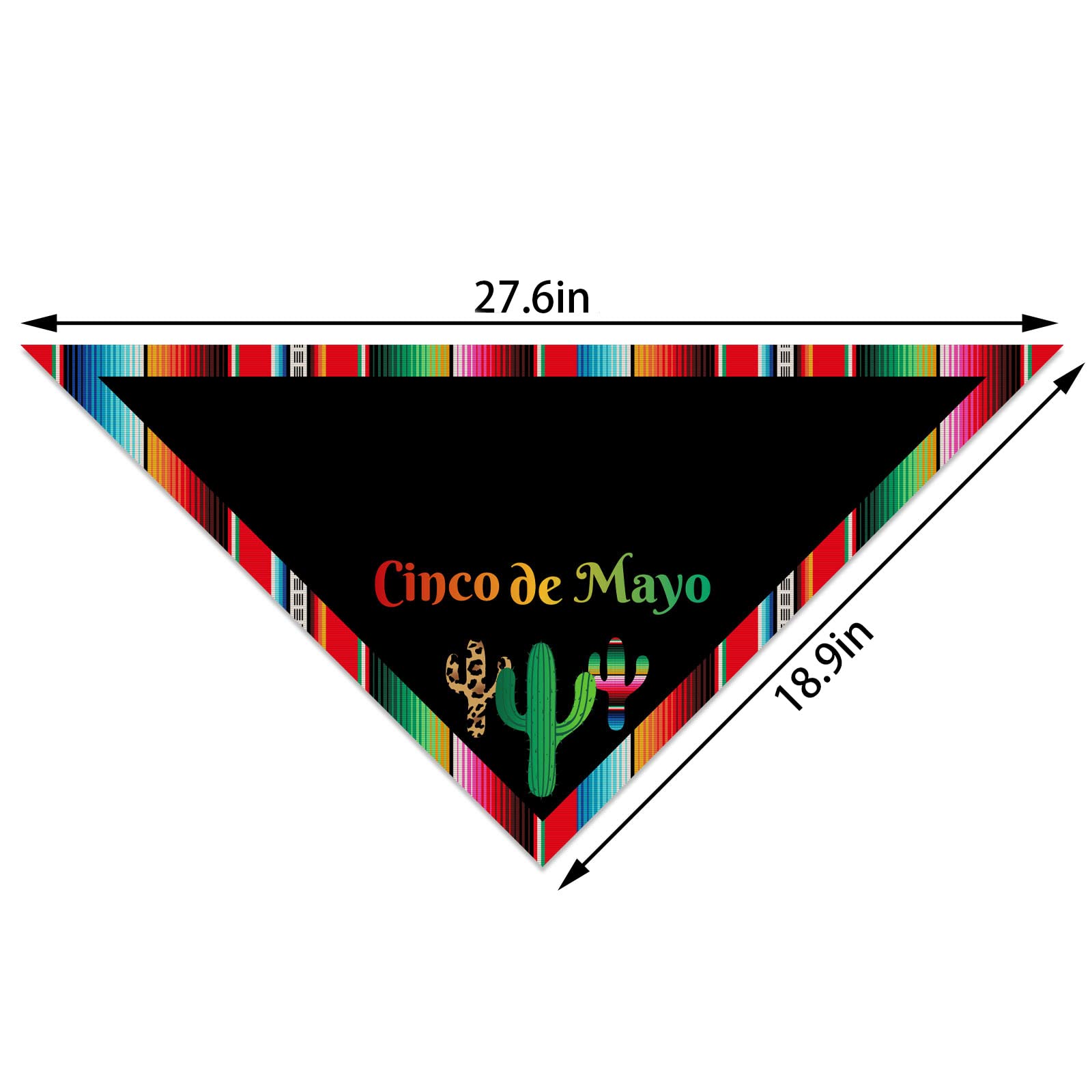 Cinco De Mayo Dog Bandana Cactus Mexican Fiesta Dog Scarf Adjustable Accessories For Small Medium Dogs Cats Pets
