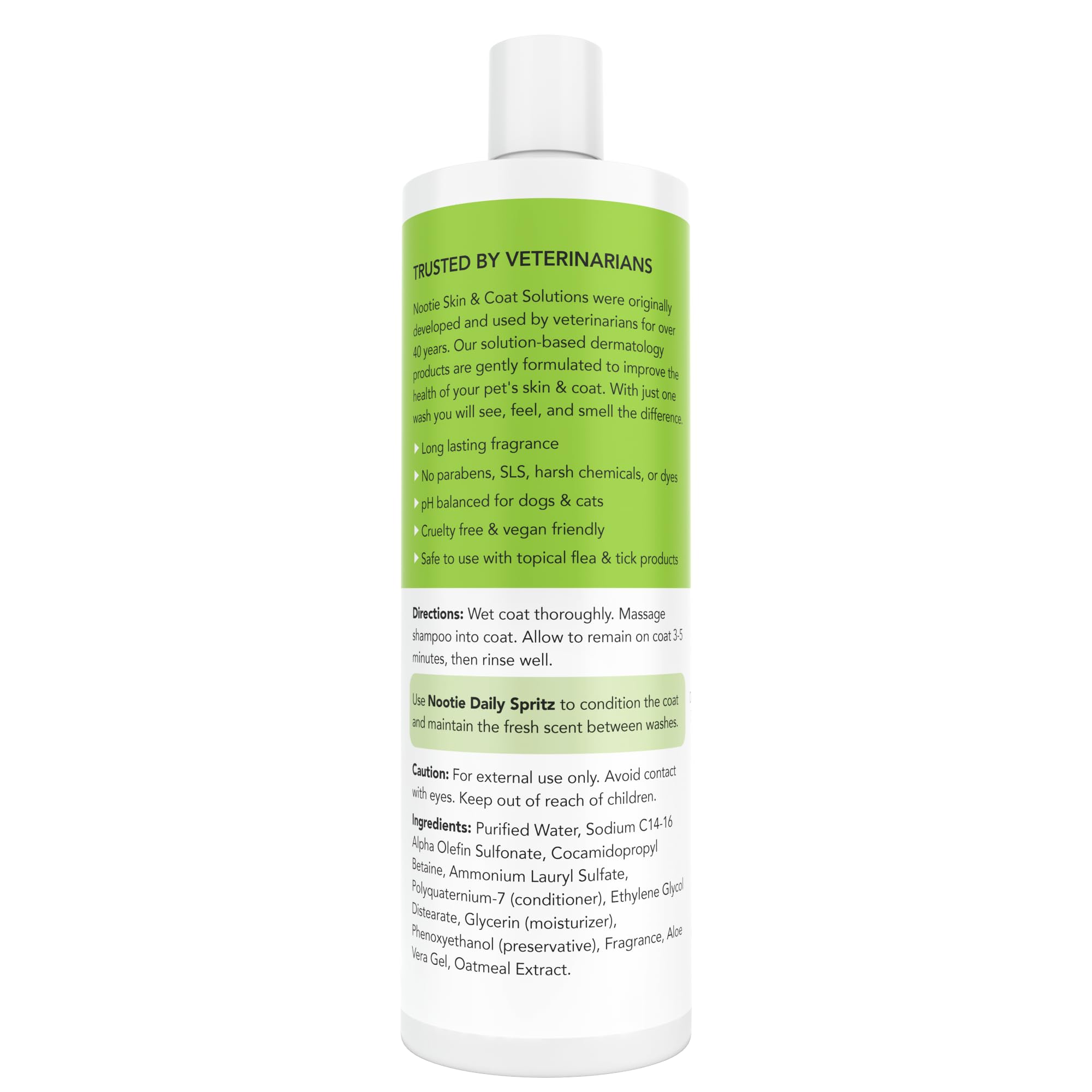 Nootie Oatmeal Pet Shampoo for Sensitive Skin, 16 oz - Cucumber Melon - Natural Ingredients, Gentle Cleanser for Dry Skin & Coat