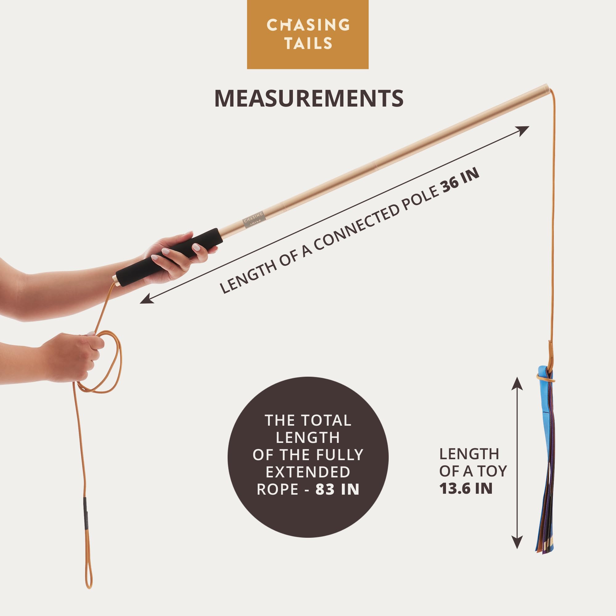 Chasing Tails Flirt Pole For Dogs Heavy Duty - 36 Inch Flirt Pole For Large Dogs With Extendable 83 Inch Rope | Two Toys Include